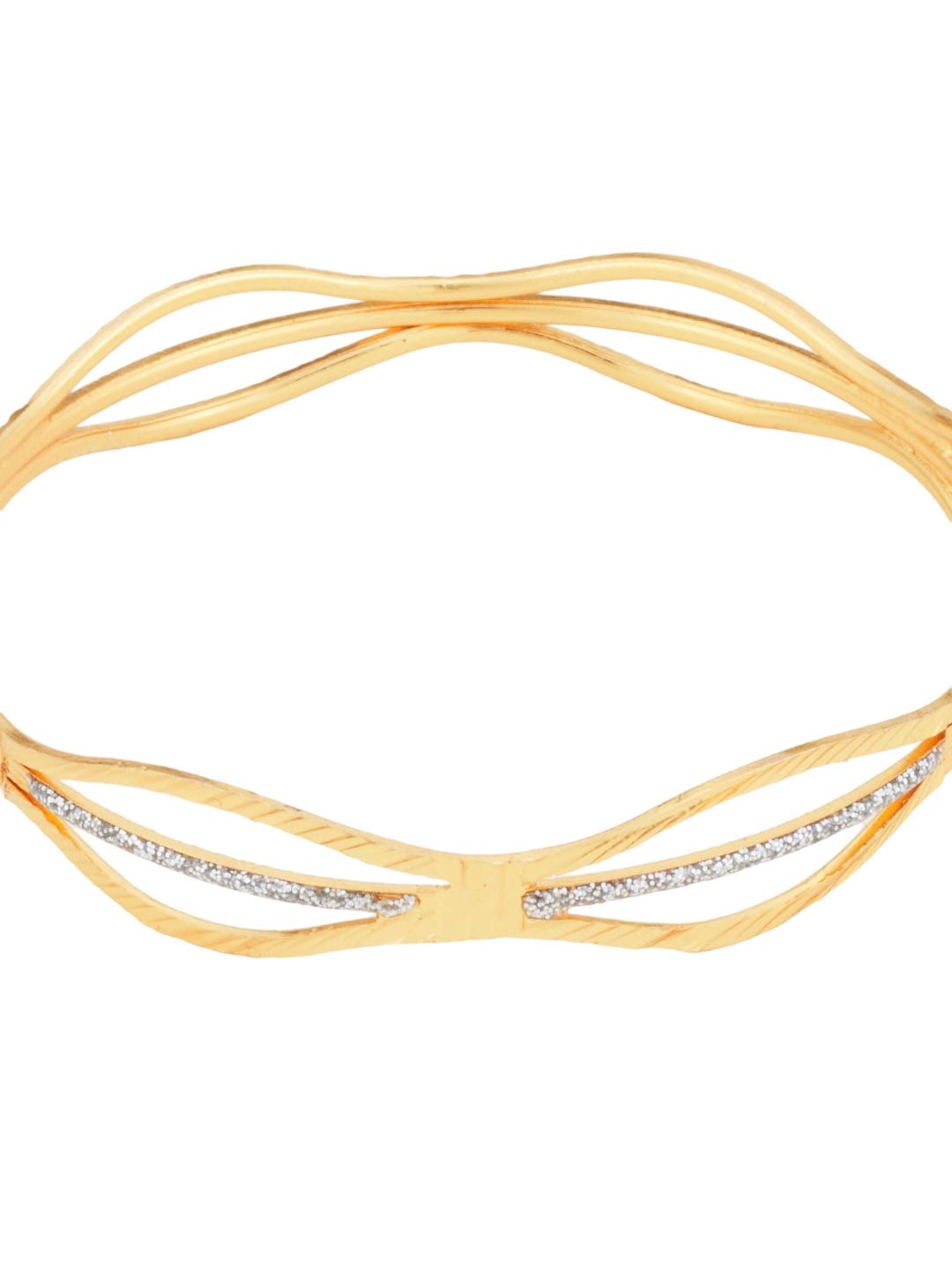 ATIBELLE Set Of 6 Gold-Plated Stone-Studded Bangles