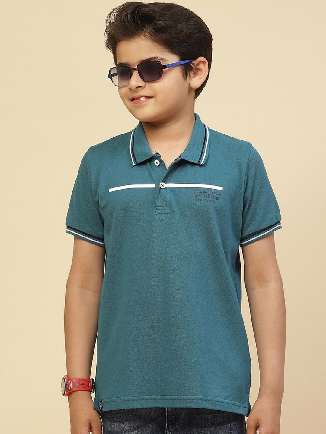 Monte Carlo Boys Polo Collar Pure Cotton T-shirt-image-6