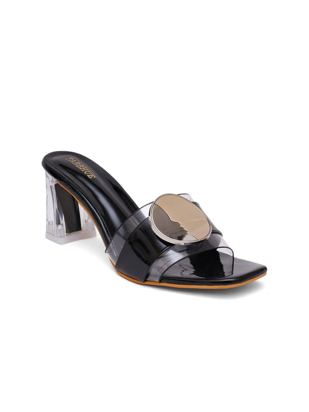 FABBHUE Peep Toes Slip On Block Heels-picture-26