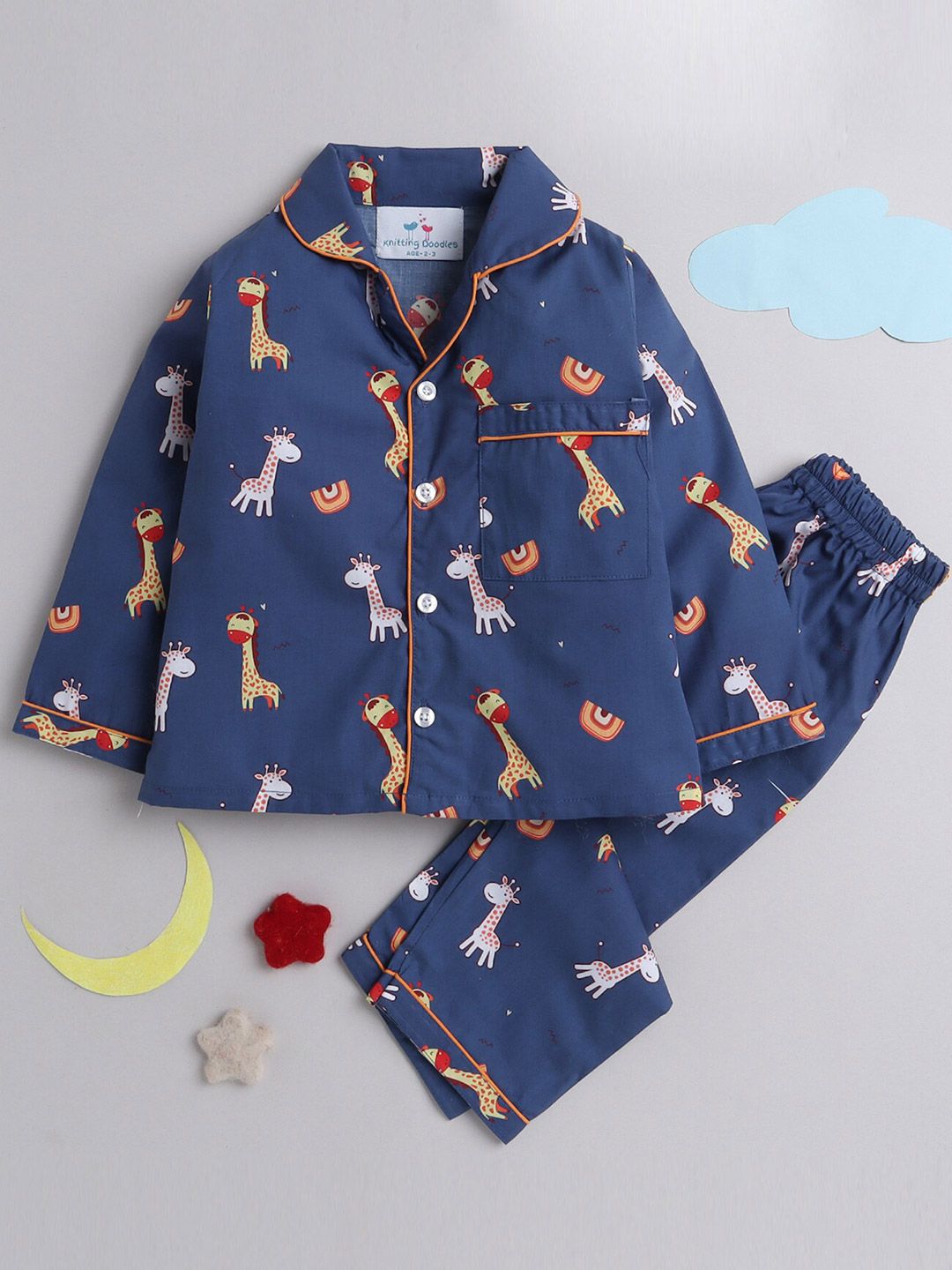 Knitting Doodles Kids Printed Night Suit-picture-40