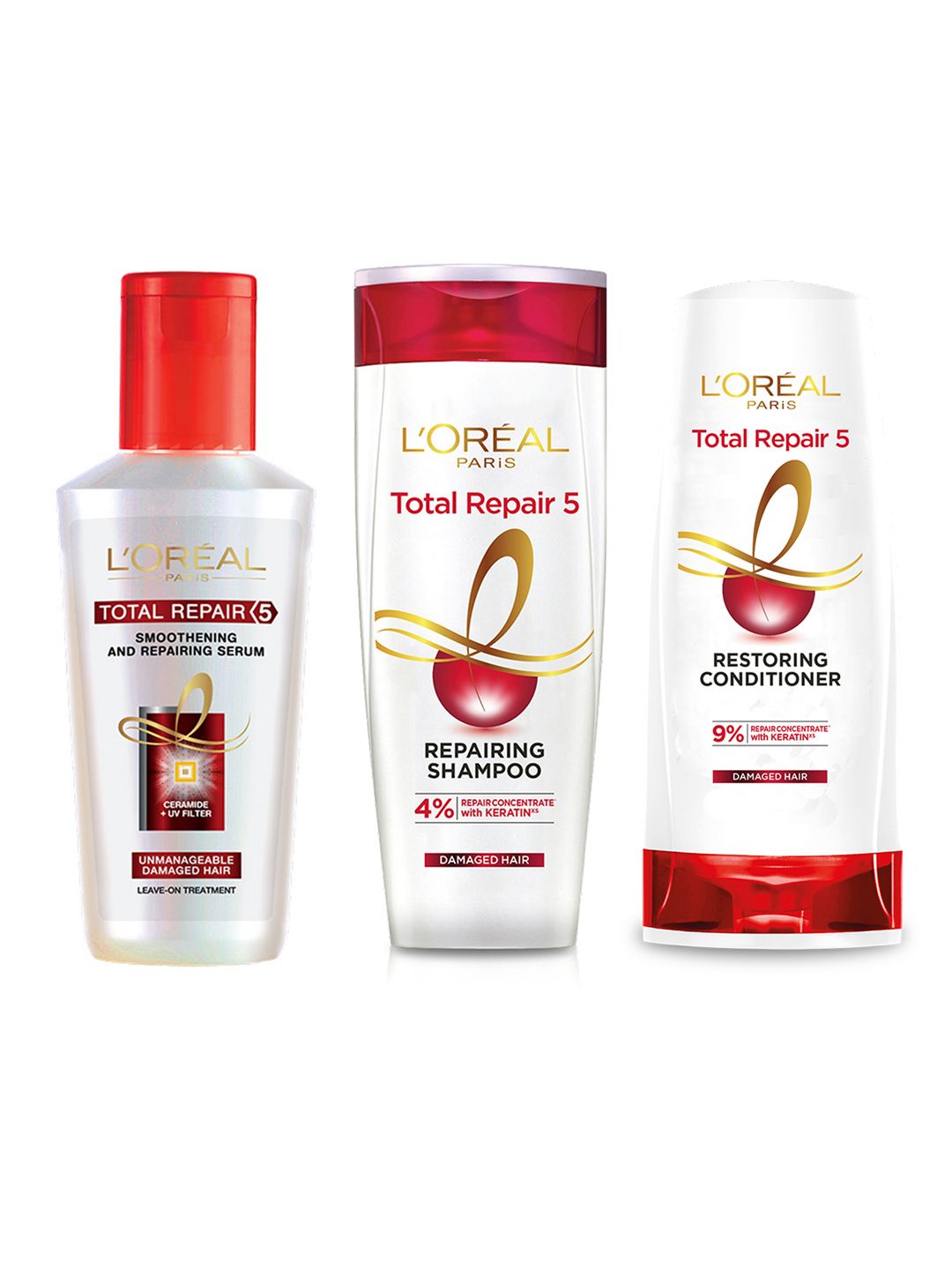 LOreal Paris Set of Total Repair 5 Shampoo 180ml + Conditioner 71.5ml + Hair Serum 40ml