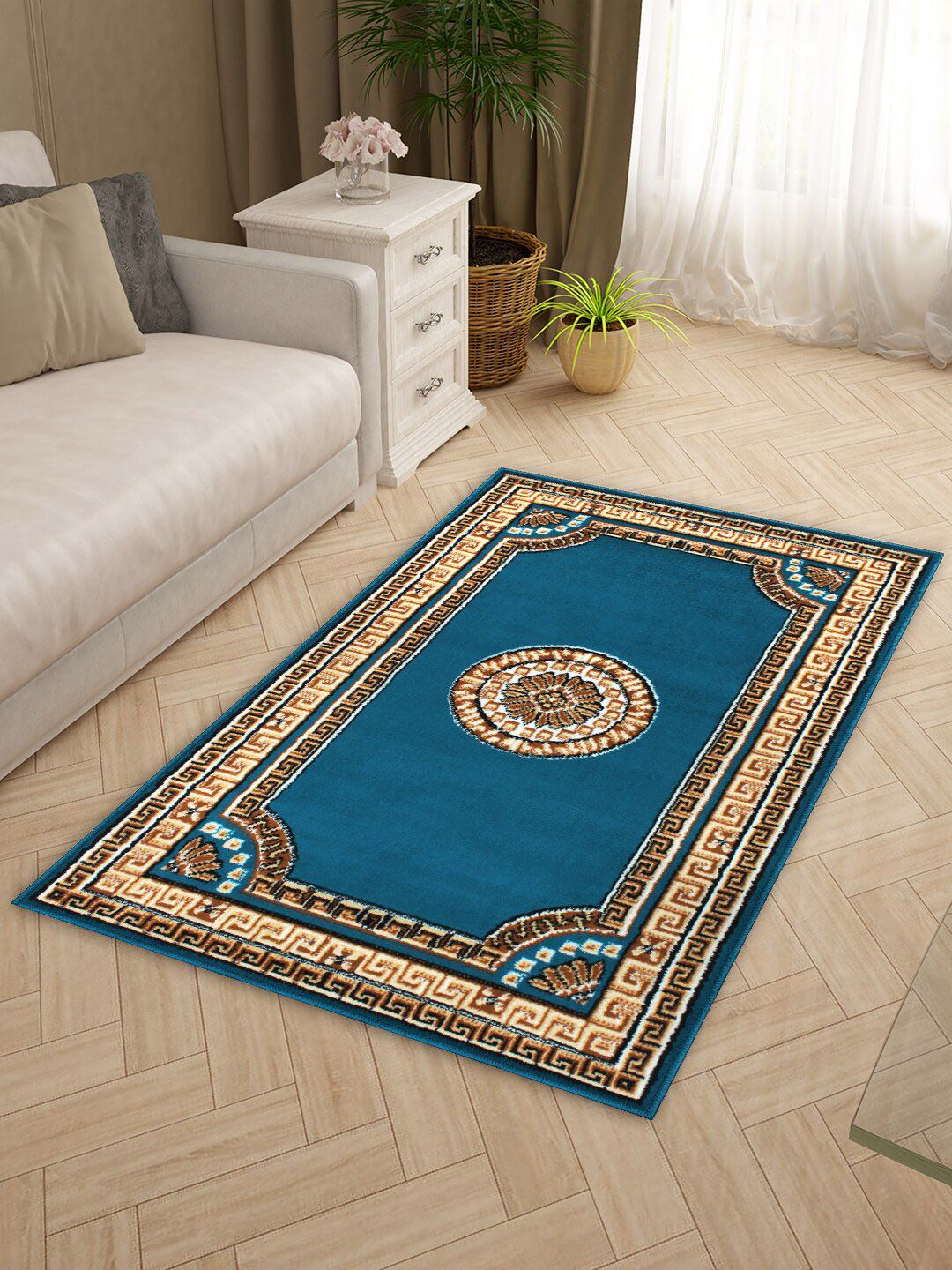 Story@home Blue & Yellow Anti-skid Floor Carpet-picture-16