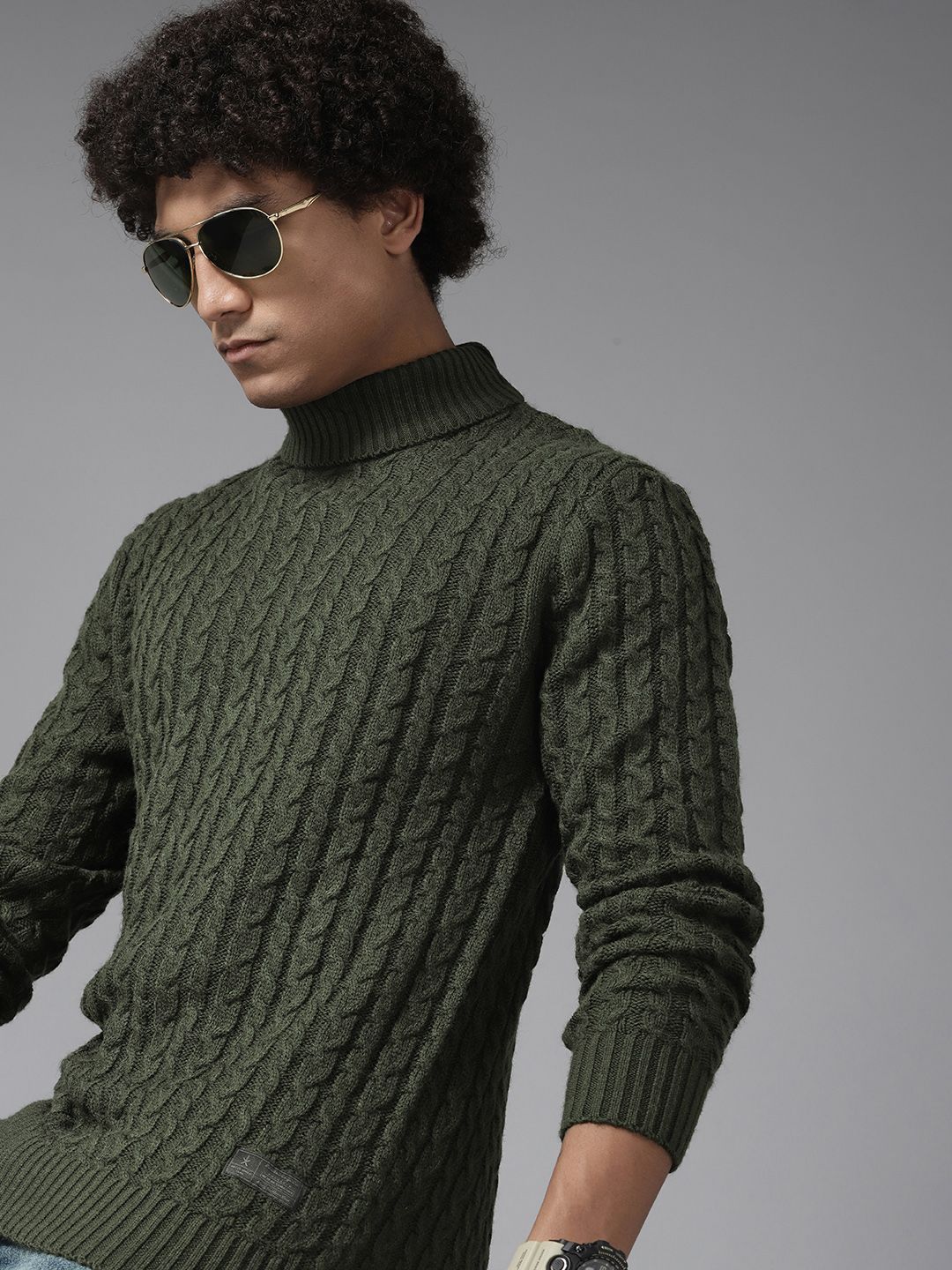 Men's acrylic hot sale turtleneck sweaters