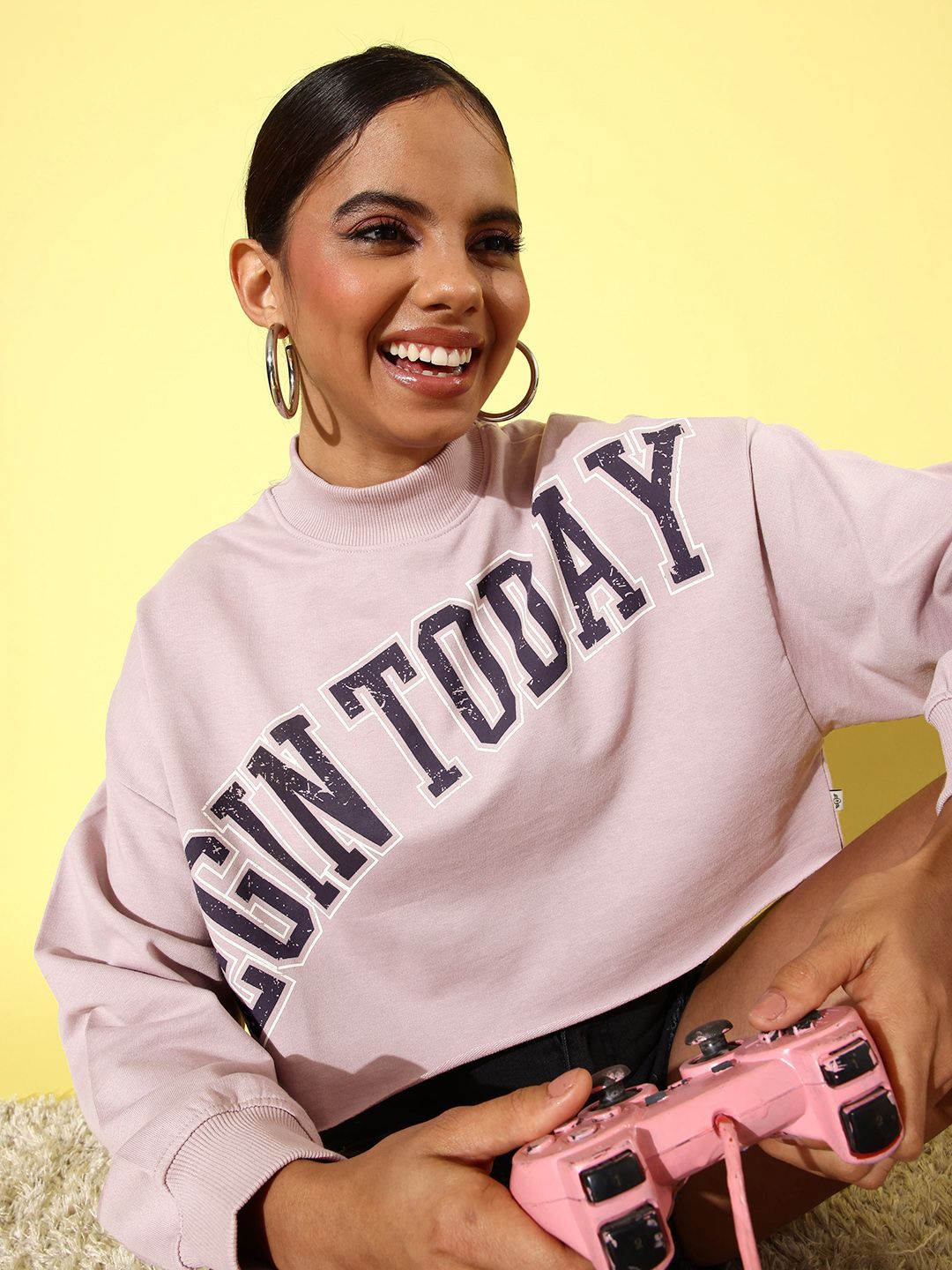 The Roadster Lifestyle Co. Printed Crop Sweatshirt-picture-54