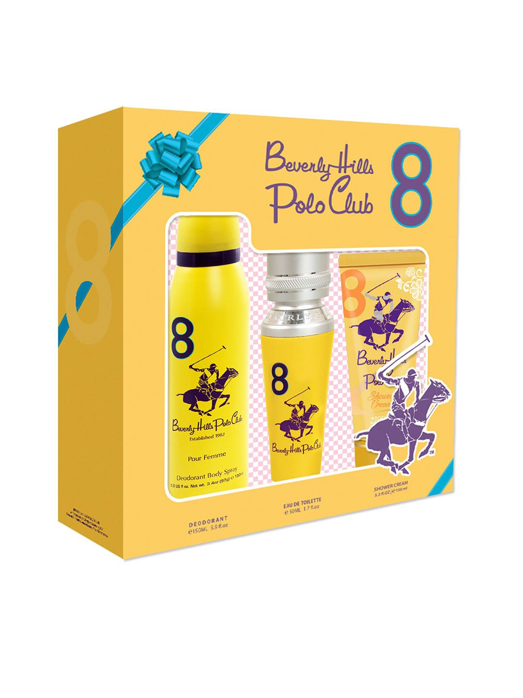 Beverly Hills Polo Club Women Gift Set No.8 - EDP 50ml+Deodorant 150ml+ Shower Cream 150ml-picture-12