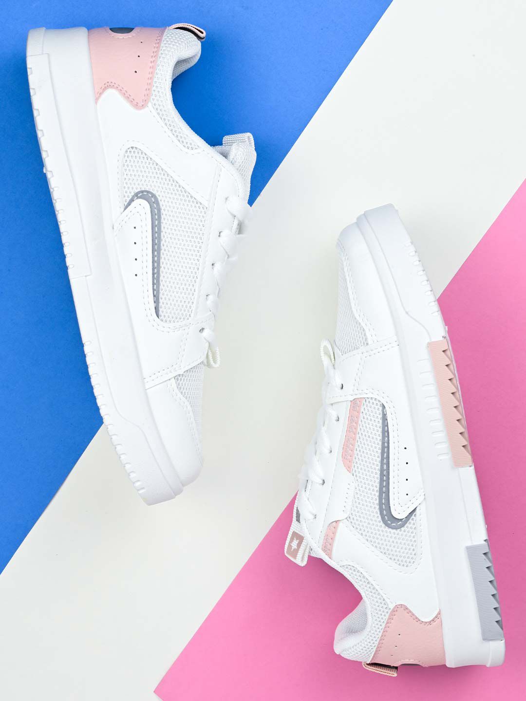 Jove Women Woven Design Mesh Basics Sneakers-image-37