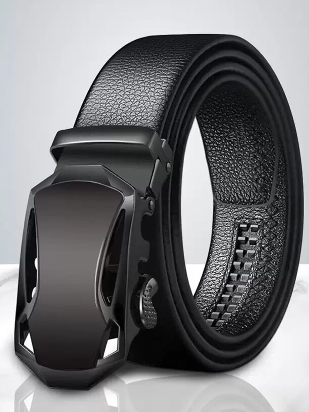 Roadster Men Black Textured Artificial Leather Formal Belt-image-36