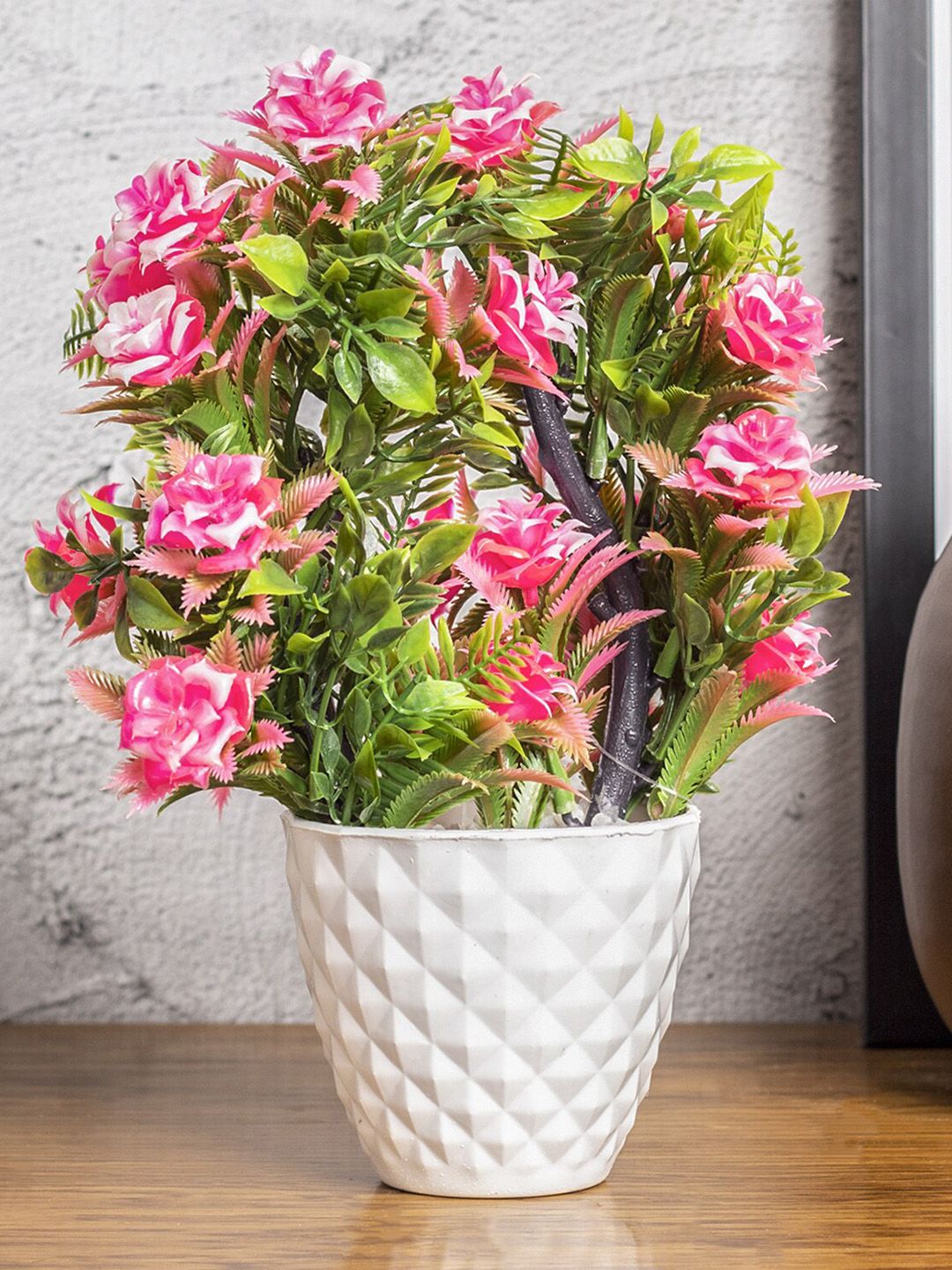 MARKET99 Pink & Green Artificial Flower With Pot-image-8