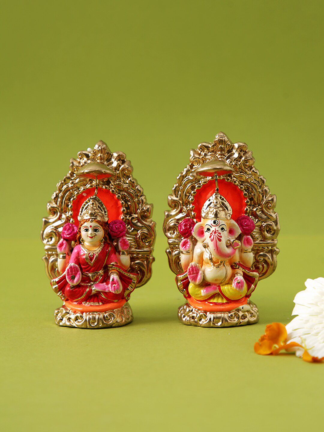 Aapno Rajasthan 2 Pieces Red & White  Laxmi Ganesh Idol Showpieces-picture-37