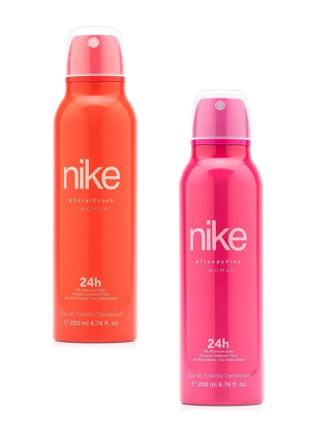 Nike Women Set of Coral Crush & Trendy Pink Eau De Toilette Deodorant - 200 ml each-image-0