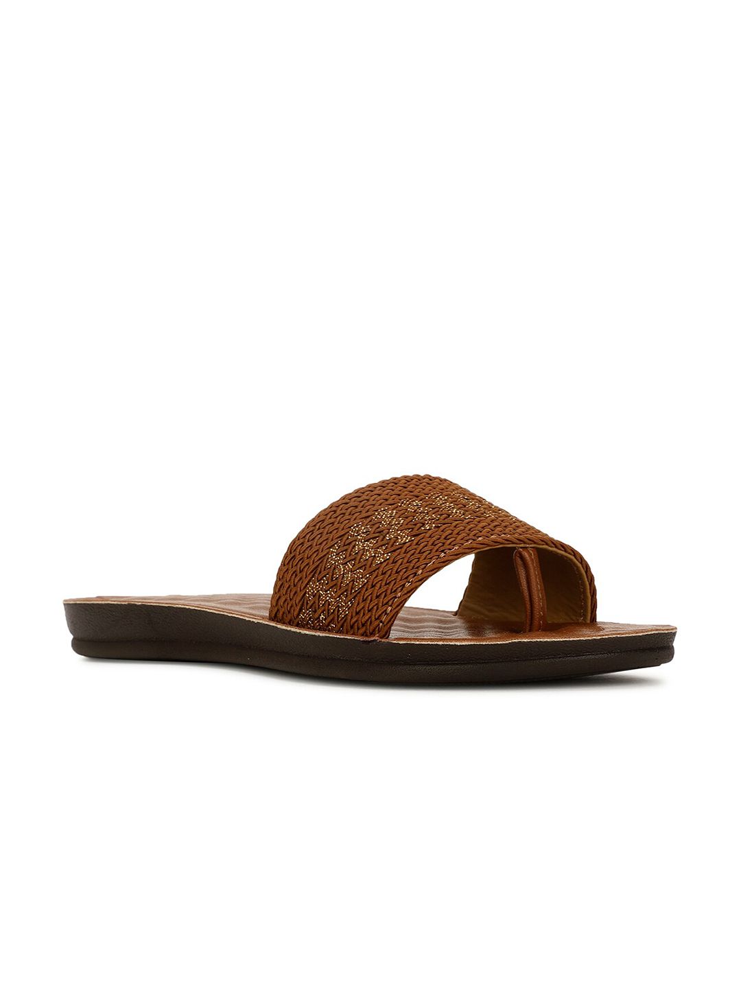 Bata Moody Textured Fabric Open Toe Flats-picture-16
