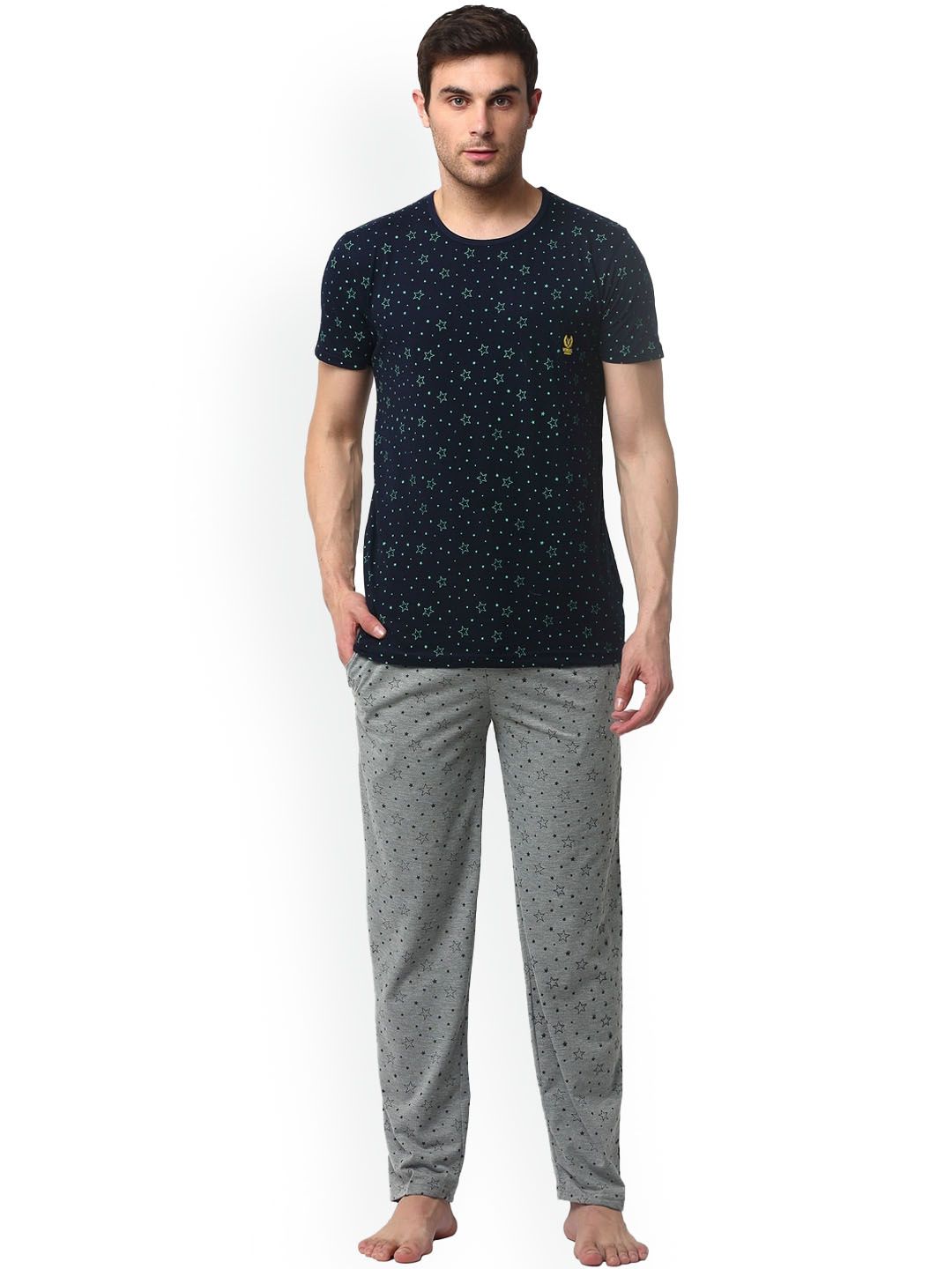 mack jonney VIMAL JONNEY Men Printed Pure Cotton T-shirt With Pyjamas-picture-31