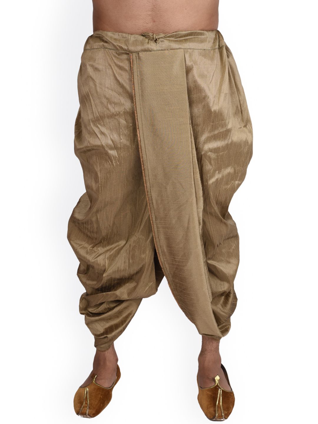 Deyann Men Brown Dupion Silk Dhoti-image-6