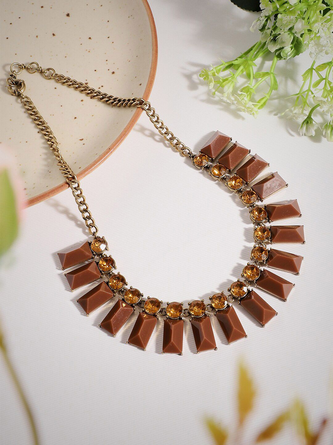 SOHI Gold-Plated Stone-Studded Necklace-picture-38
