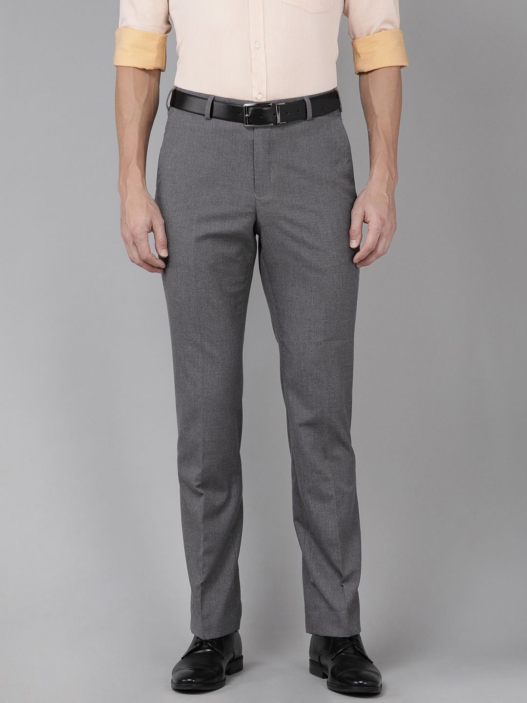 Park Avenue Men Smart Regular Fit Mid-Rise Plain Woven Flat-Front Formal Trousers-picture-10