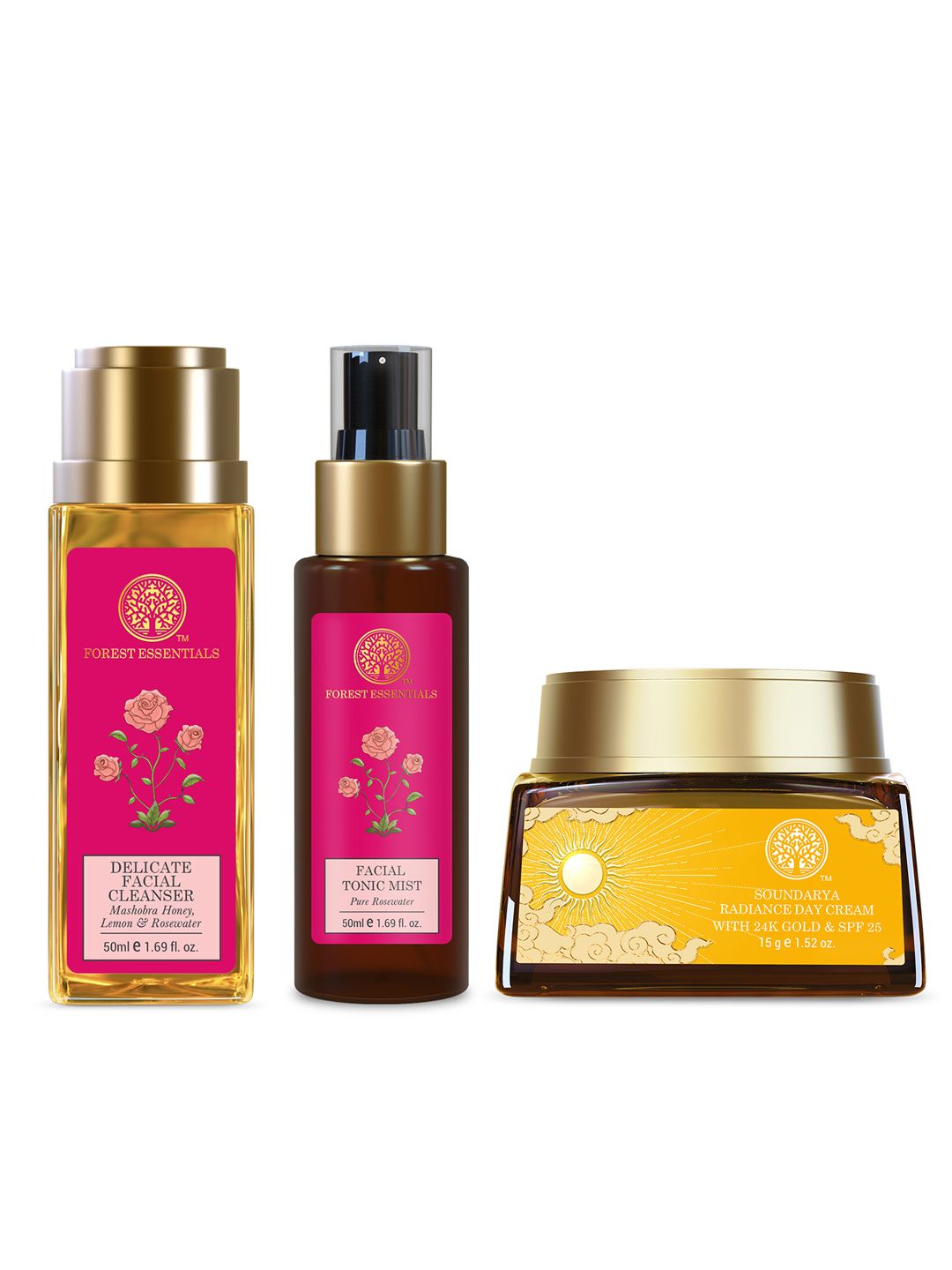 Forest Essentials Set of Tonic Mist 50ml + Facial Cleanser 50ml + Radiance Cream 15g-image-38