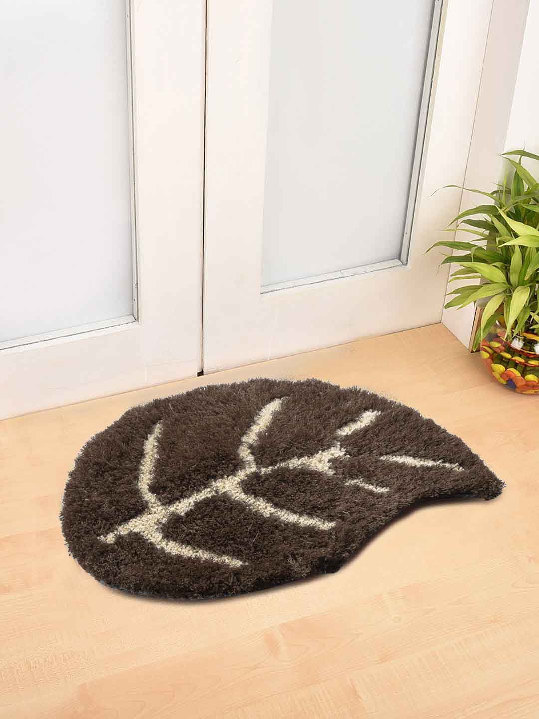 FABINALIV Brown Leaf Shaped Anti-Skid Doormat-picture-13