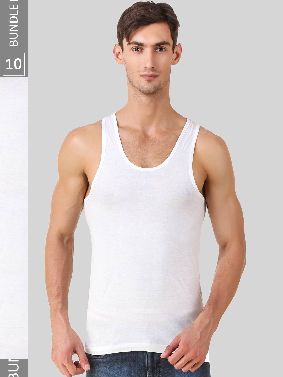 HAP Pack Of 10 Pure Cotton Innerwear Undershirt Vests-image-37