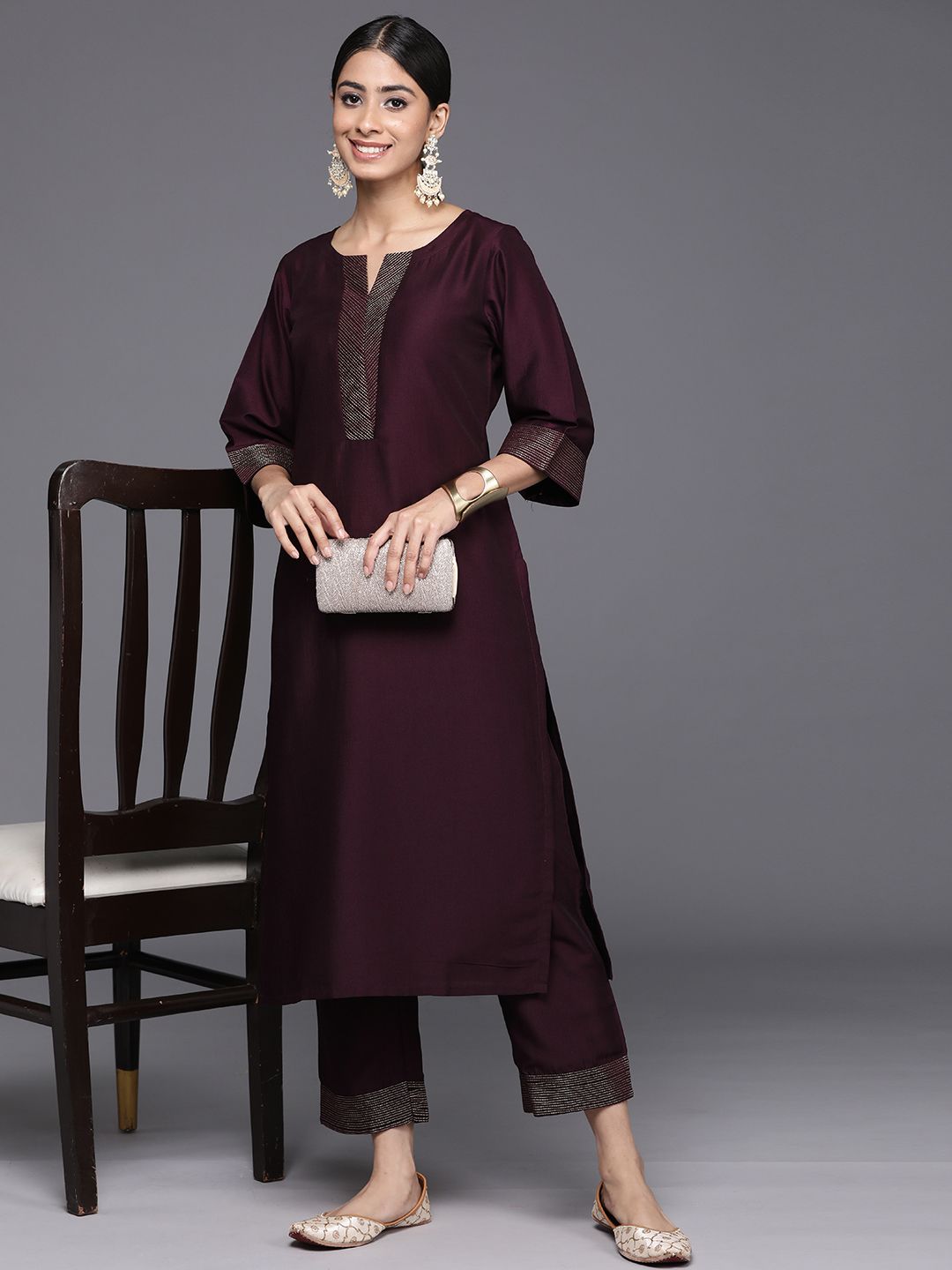 Women Yoke Design Kurta with Trousers