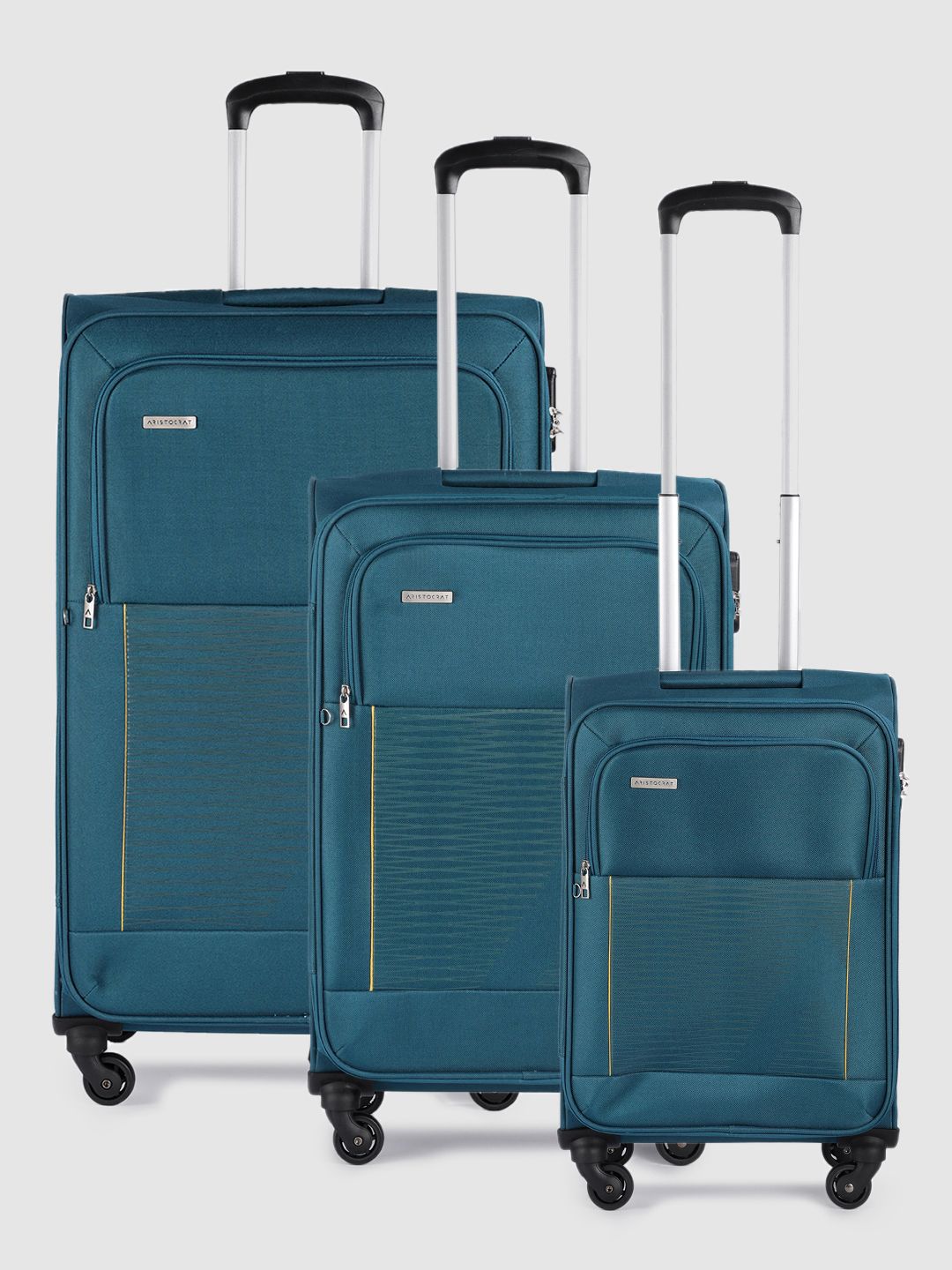 Aristocrat Pack of 3 Trolley Suitcases - Large, Medium and Cabin