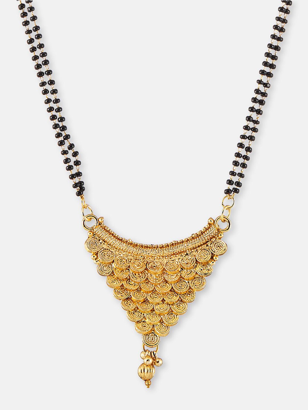 ATIBELLE Gold-Plated Beaded Mangalsutra With Earrings