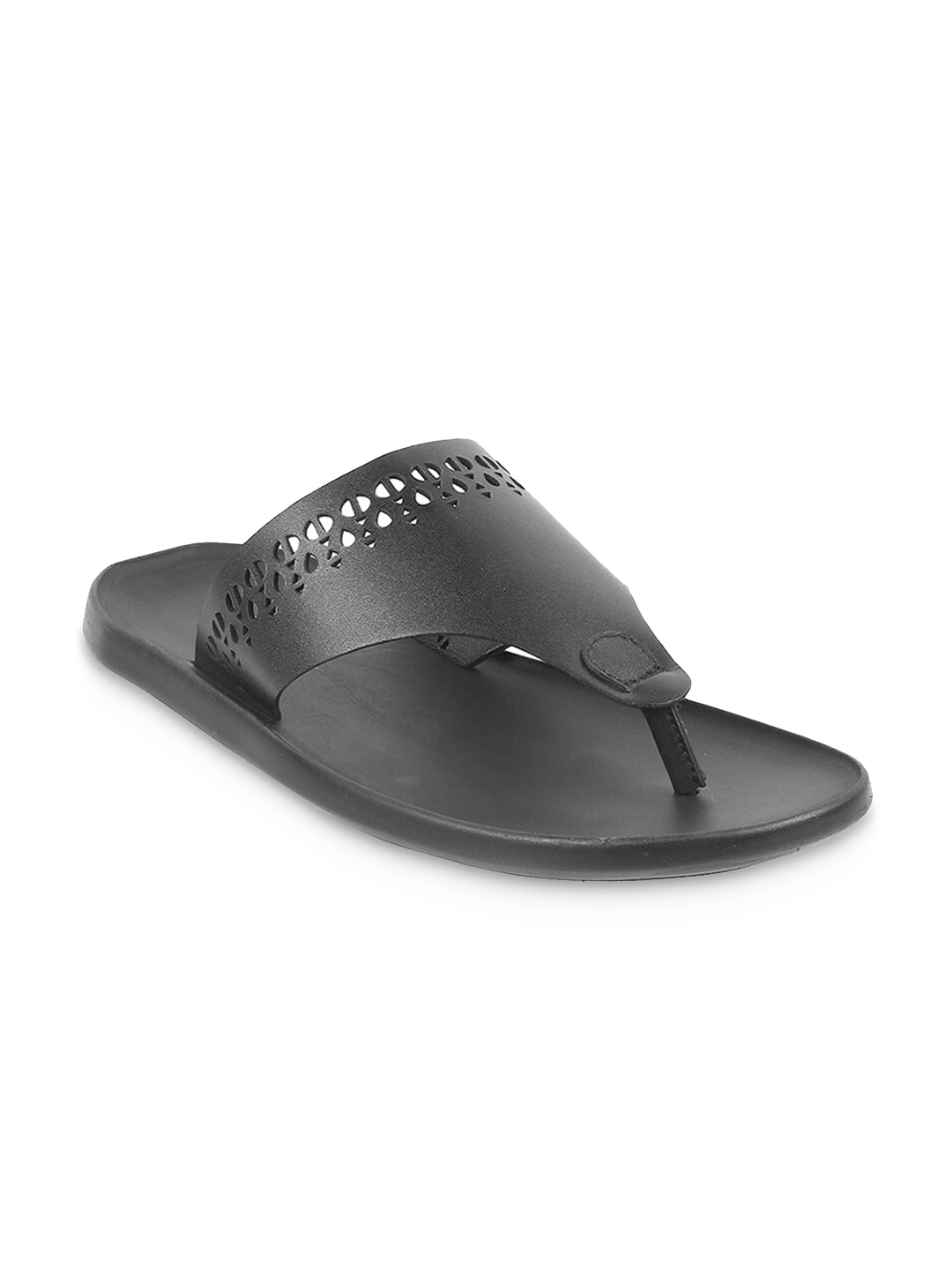 Metro Men Open Toe Comfort Sandals With Laser Cuts