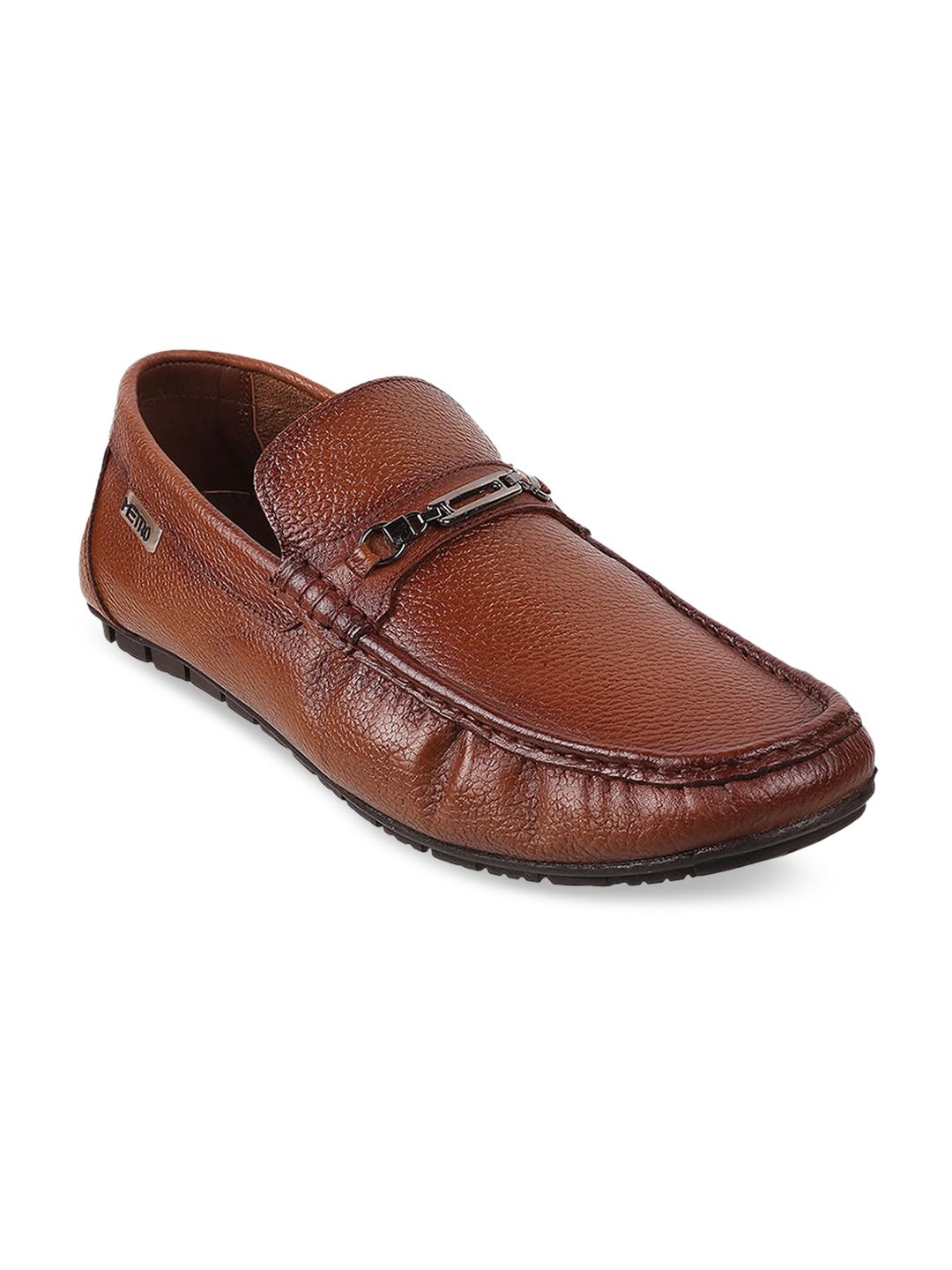 Metro Men Textured Leather Loafers-picture-19