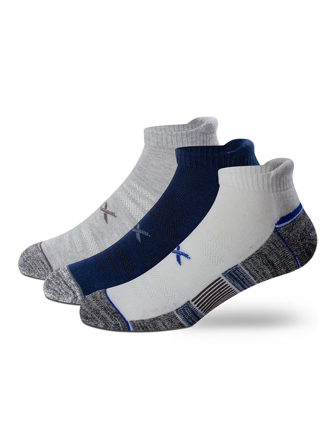 HRX by Hrithik Roshan Men Pack Of 3 Patterned Ankle-Length Socks-picture-43