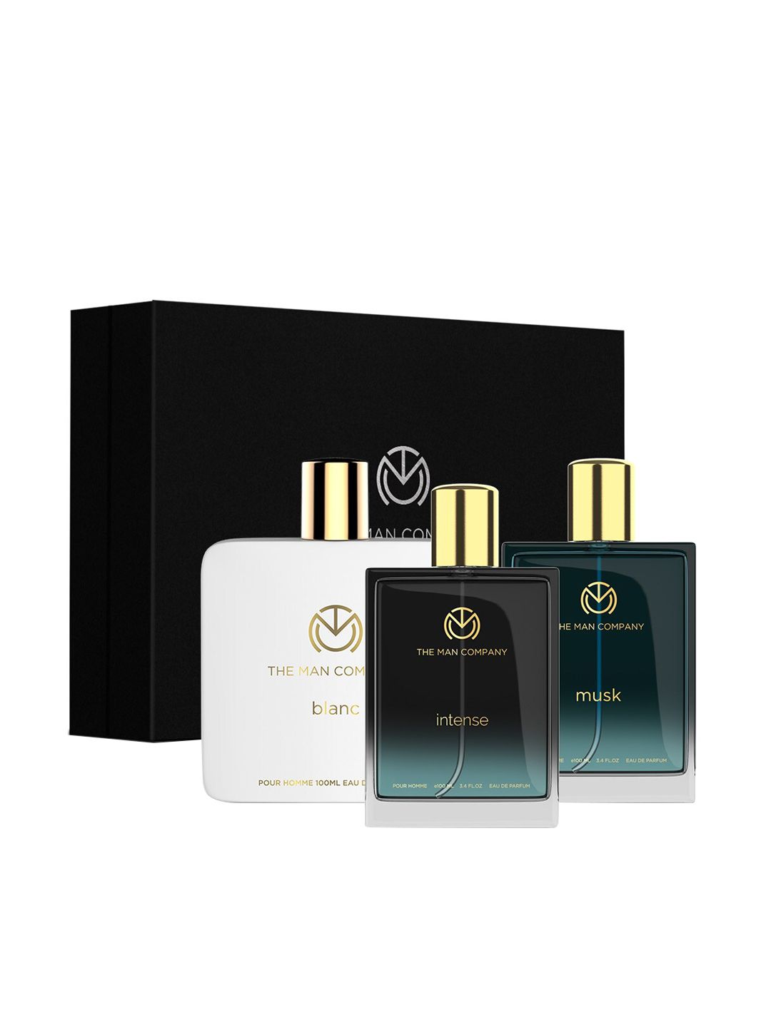 THE MAN COMPANY Set Of 3 Long-Lasting Eau de Parfum 100ml Each - Musk + Intense + Blanc