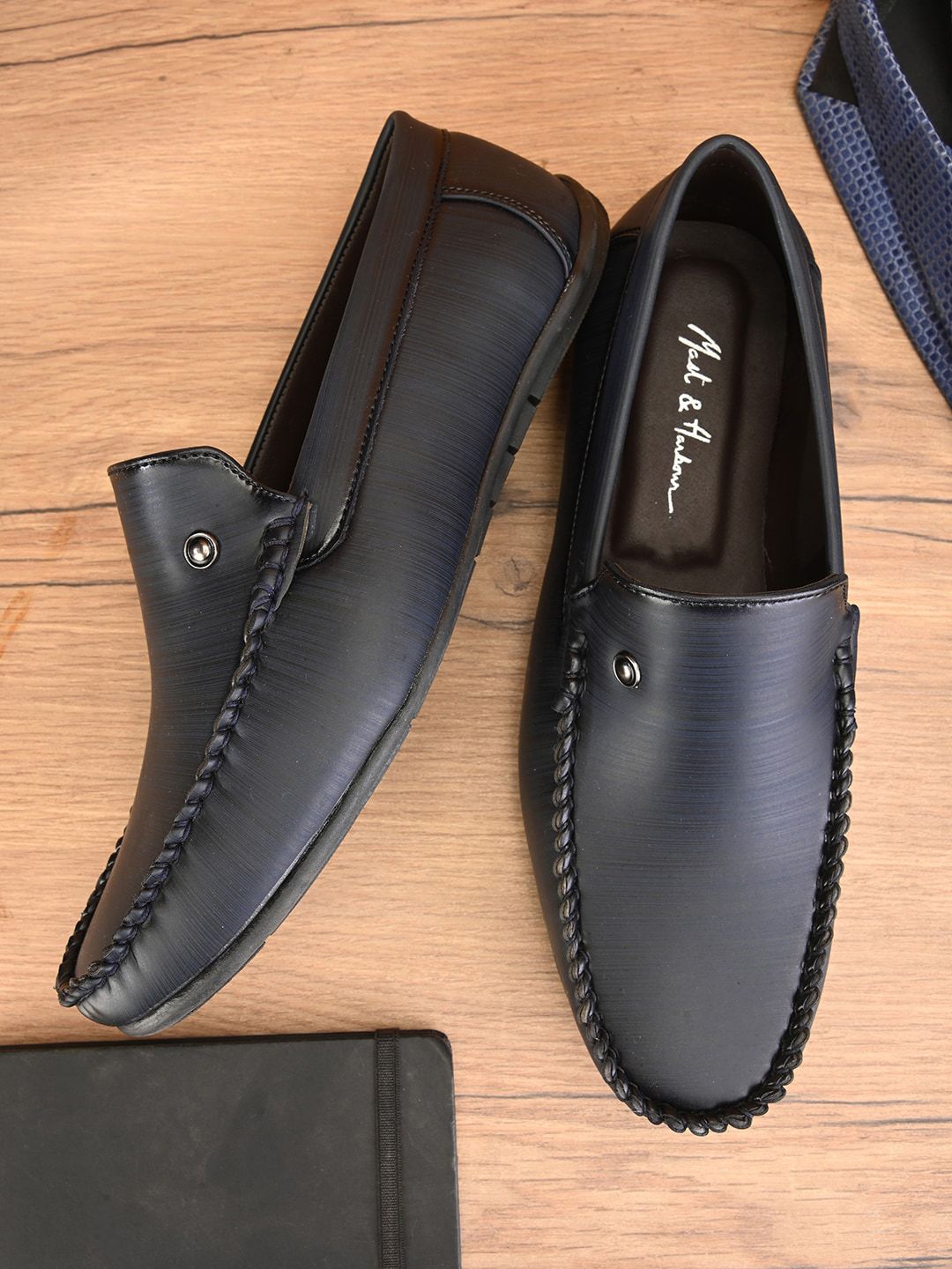 Mast & Harbour Men Navy Blue Lightweight Loafers