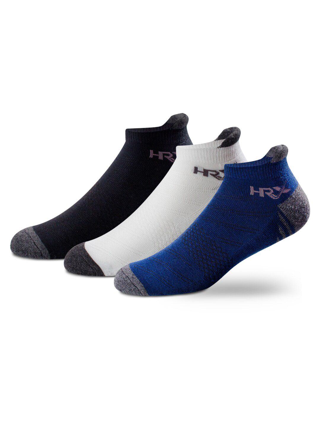 HRX by Hrithik Roshan Men Pack Of 3 Patterned Cotton Ankle-Length Socks-picture-48