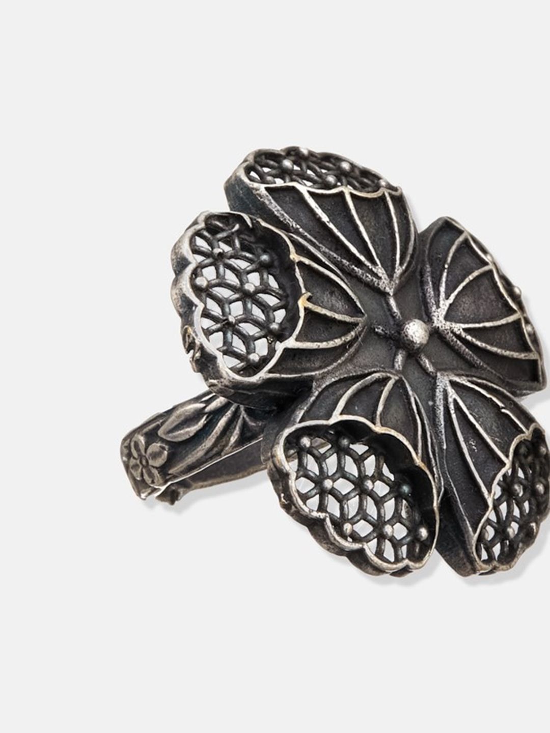 ATIBELLE Women Silver-Plated Adjustable Ring