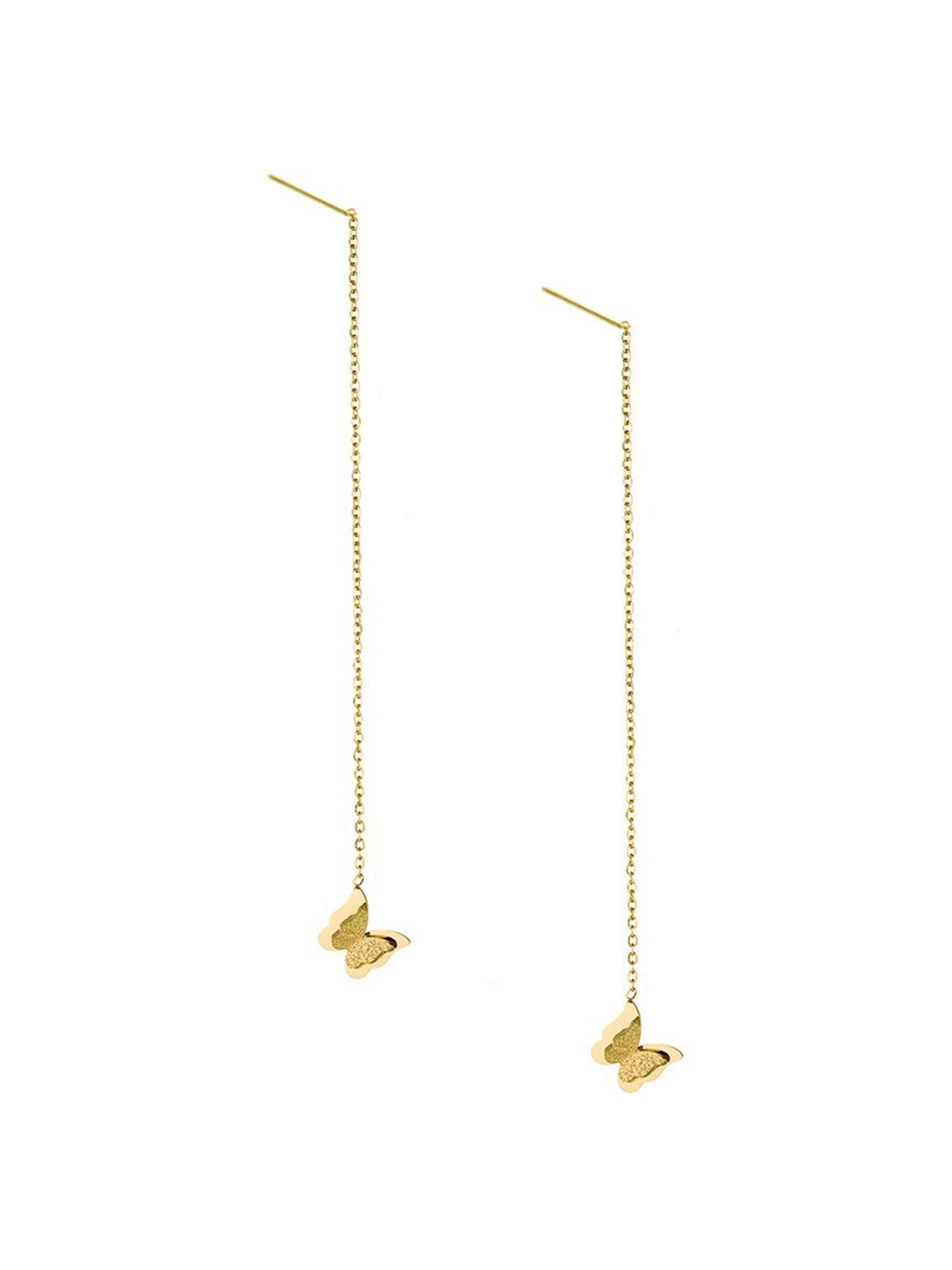 MYKI Gold-Plated Contemporary Drop Earrings-picture-19