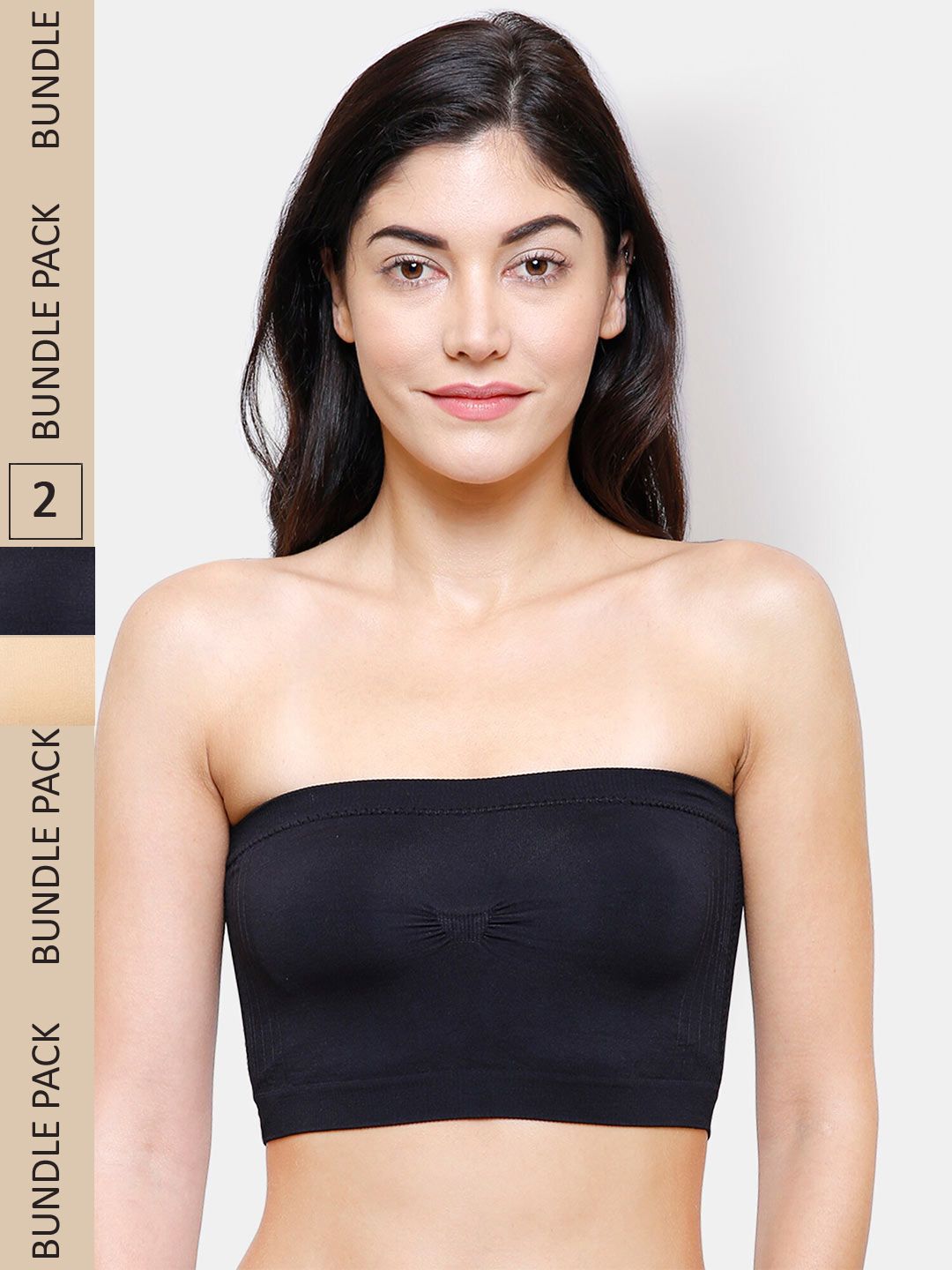 NOIRA Pack Of 2 Half Coverage Lightly Padded All Day Comfort Cotton Bandeau Bra-picture-25