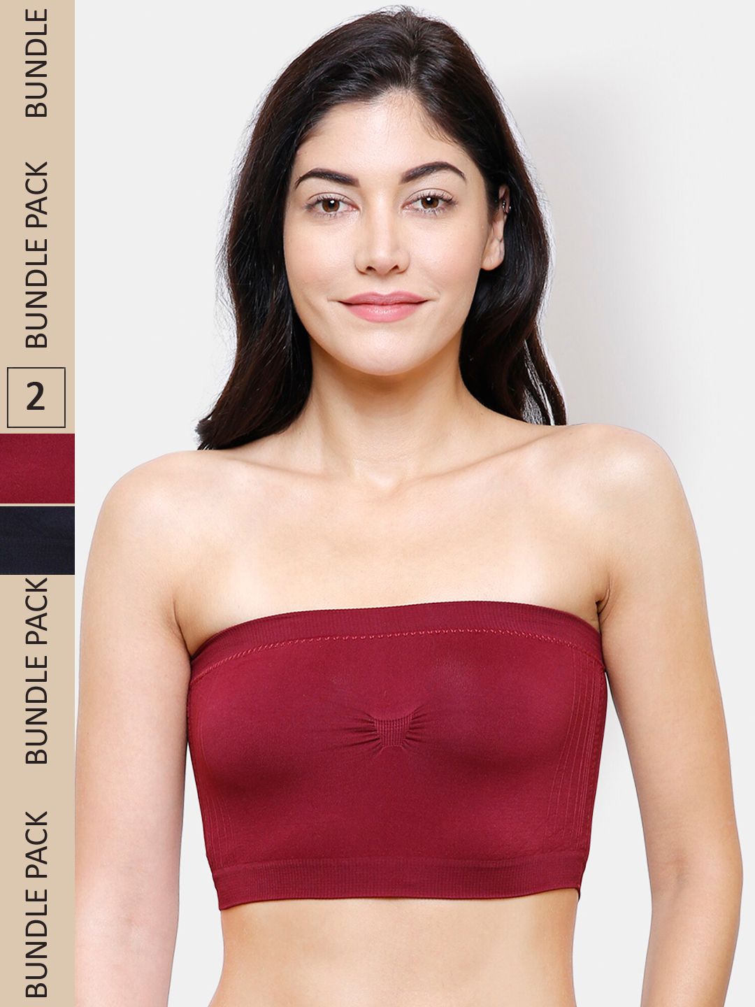 NOIRA Pack Of 2 Non-Wired All Day Comfort Lightly Padded Bandeau Cotton Bra-picture-34