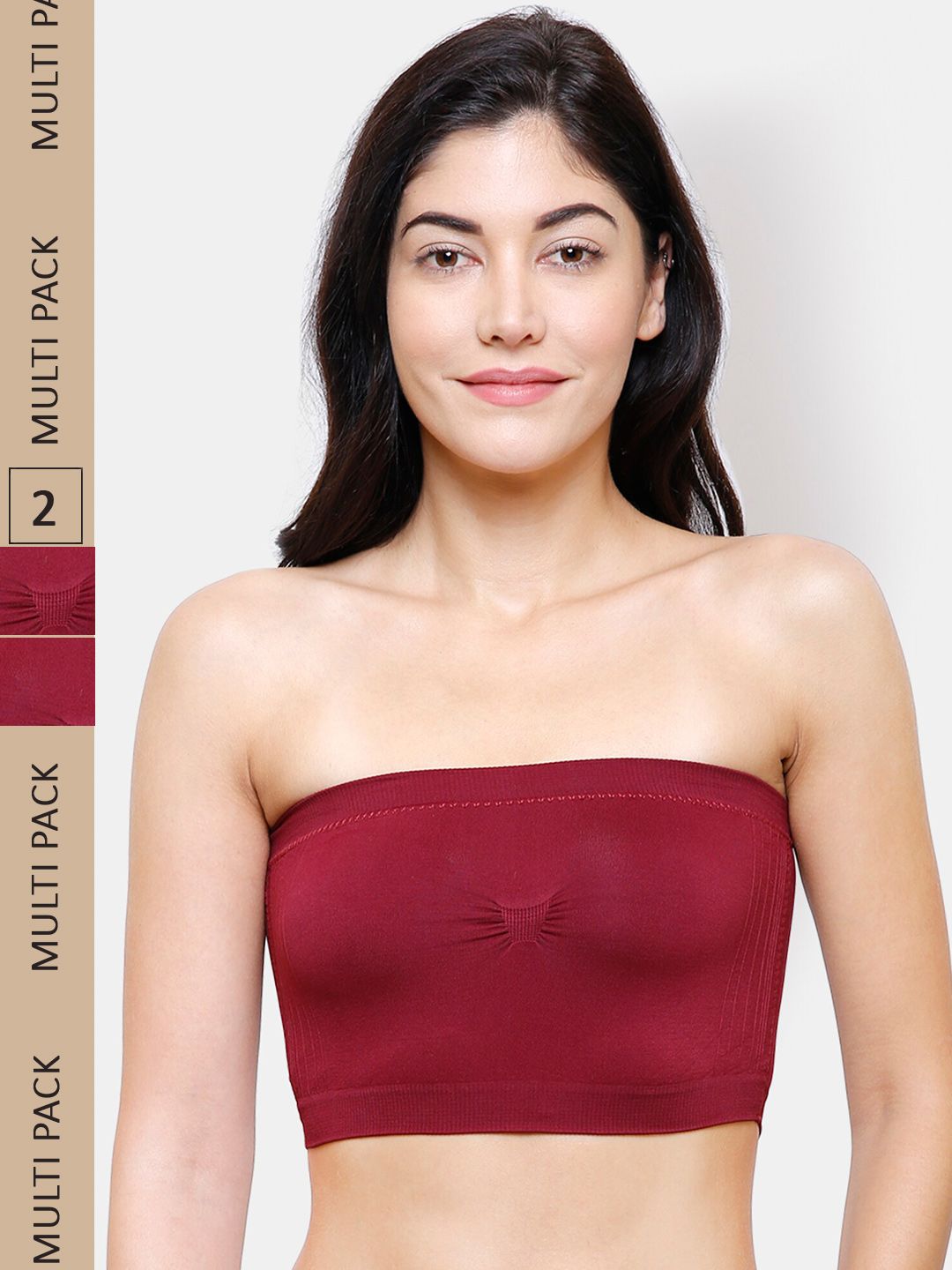 NOIRA Pack Of 2 Half Coverage Lightly Padded All Day Comfort Cotton Bandeau Bra-picture-19