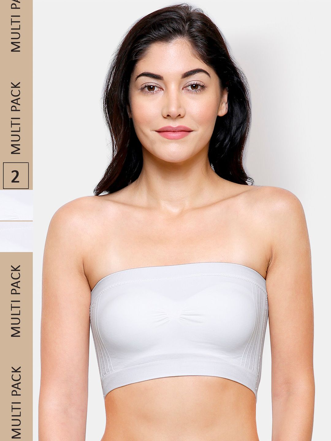 NOIRA Pack Of 2 Non-Wired All Day Comfort Lightly Padded Bandeau Cotton Bra-picture-32