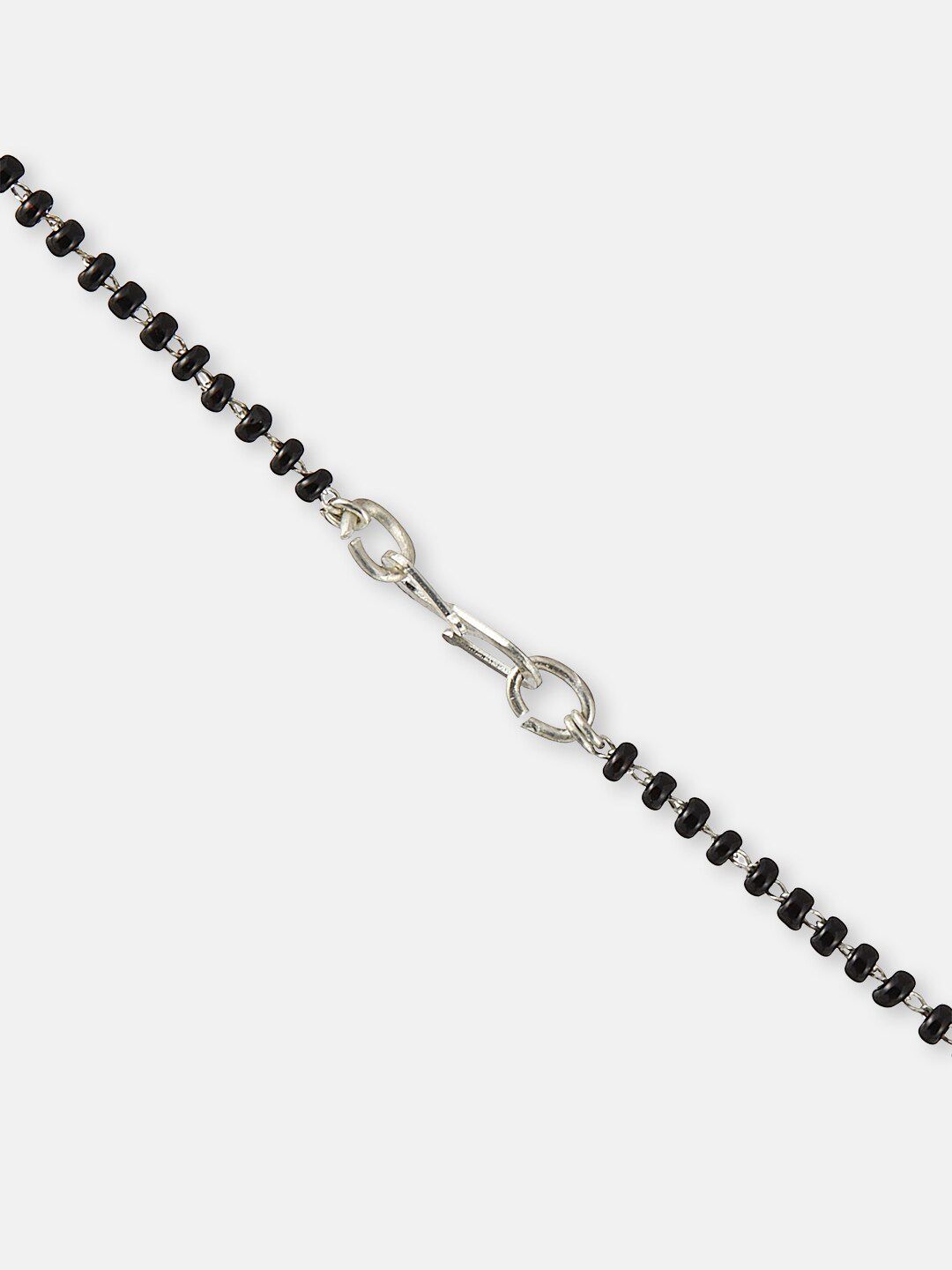 ATIBELLE Silver-Plated Stone-Studded & Beaded Mangalsutra