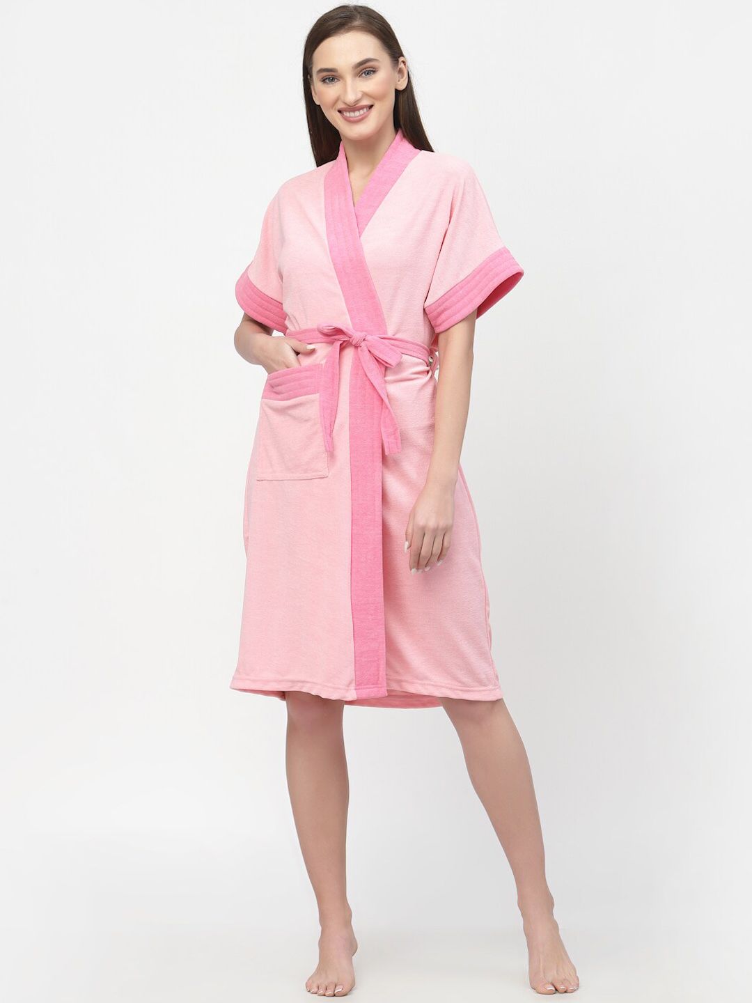POORAK Women Terry Cotton Bath Robe With Belt