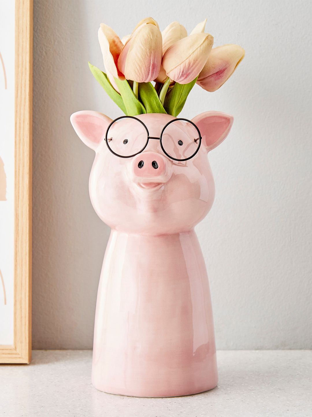 Home Centre Gloria Pink Ceramic Pig Planter-picture-57