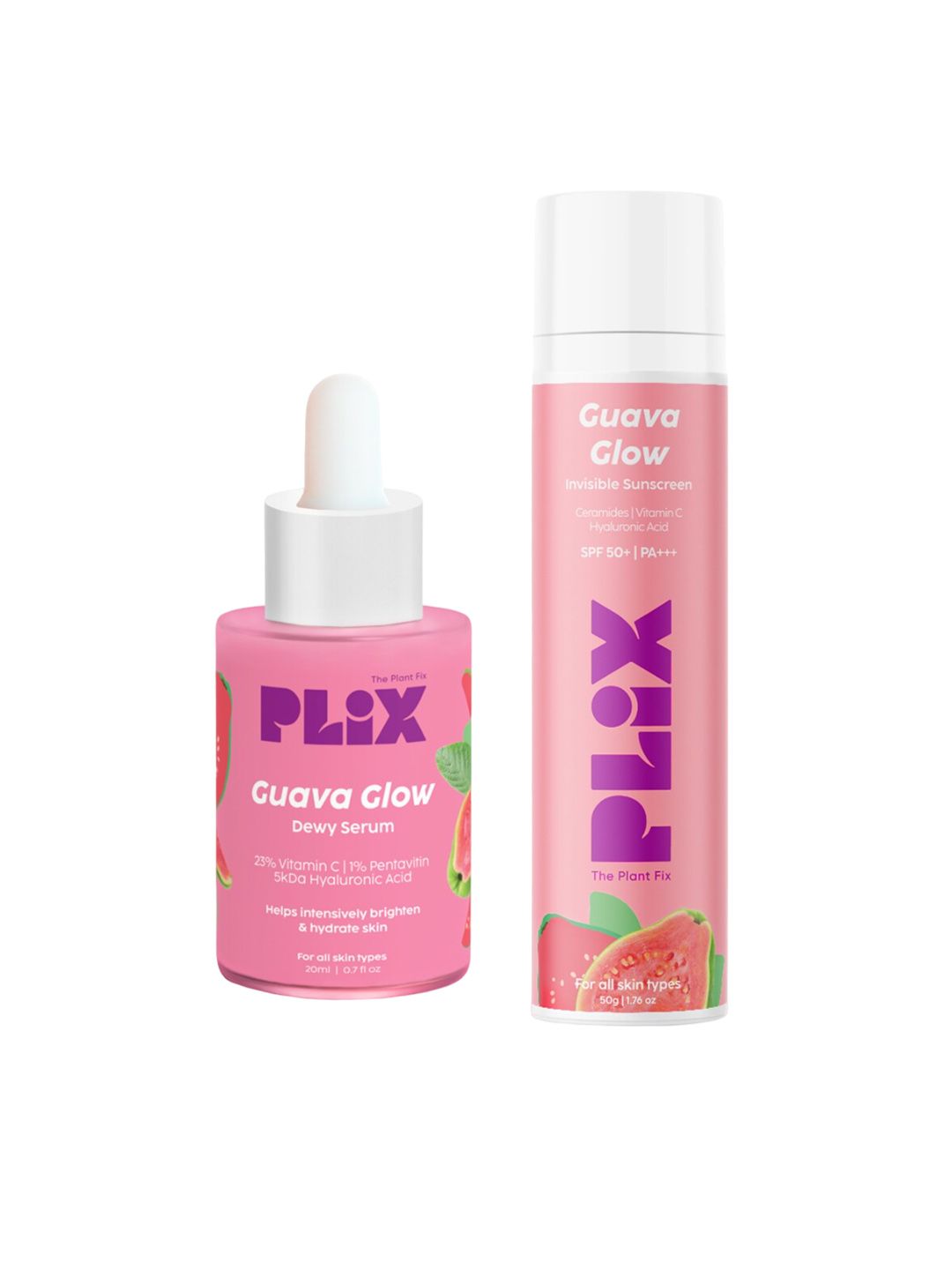 PLIX THE PLANT FIX Set of Guava Glow Dewy Serum - 20ml & Invisible Sunscreen - 50g-picture-31