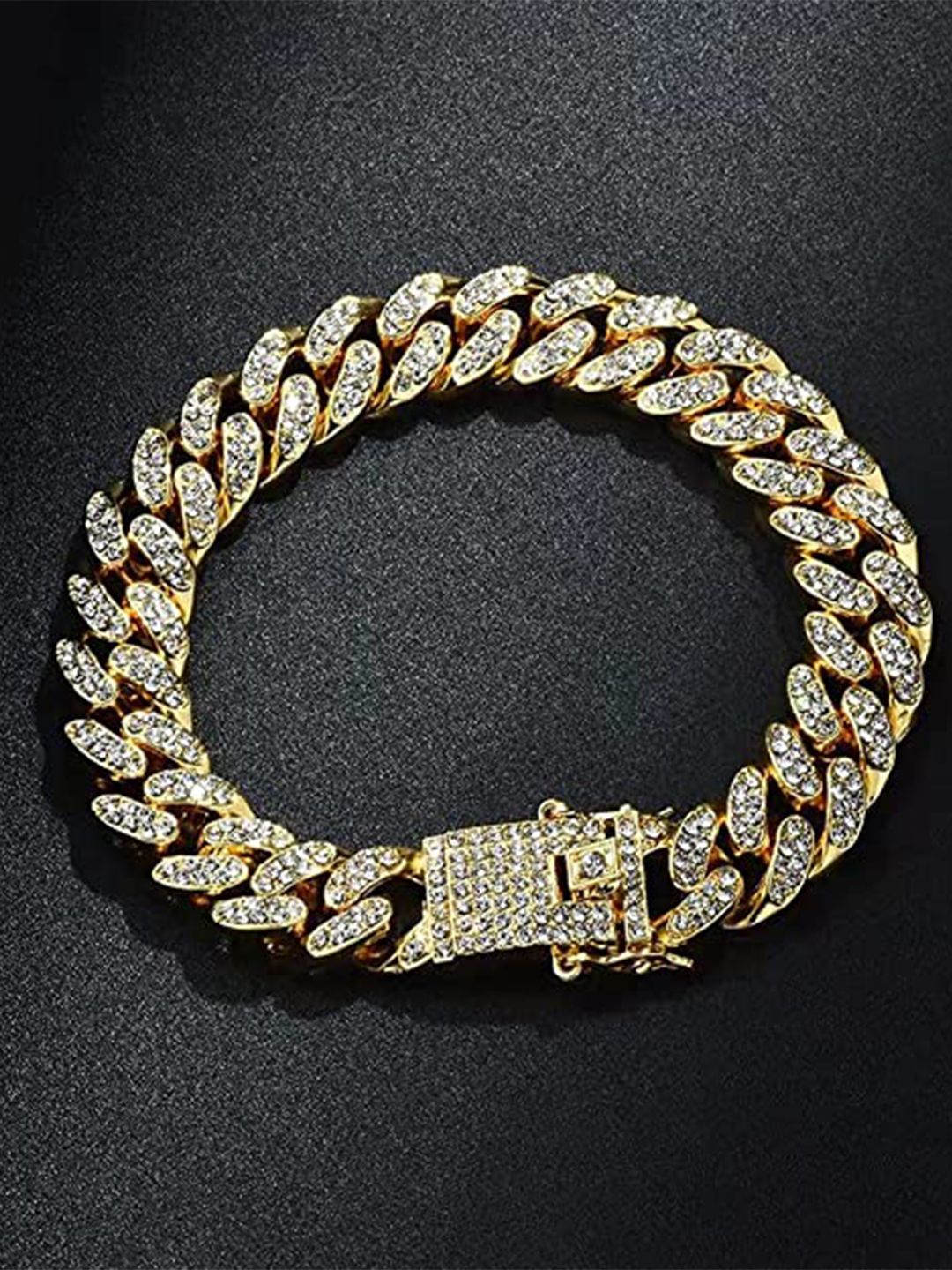 VIEN Gold-Plated Cubic Zirconia Link Bracelet-picture-22