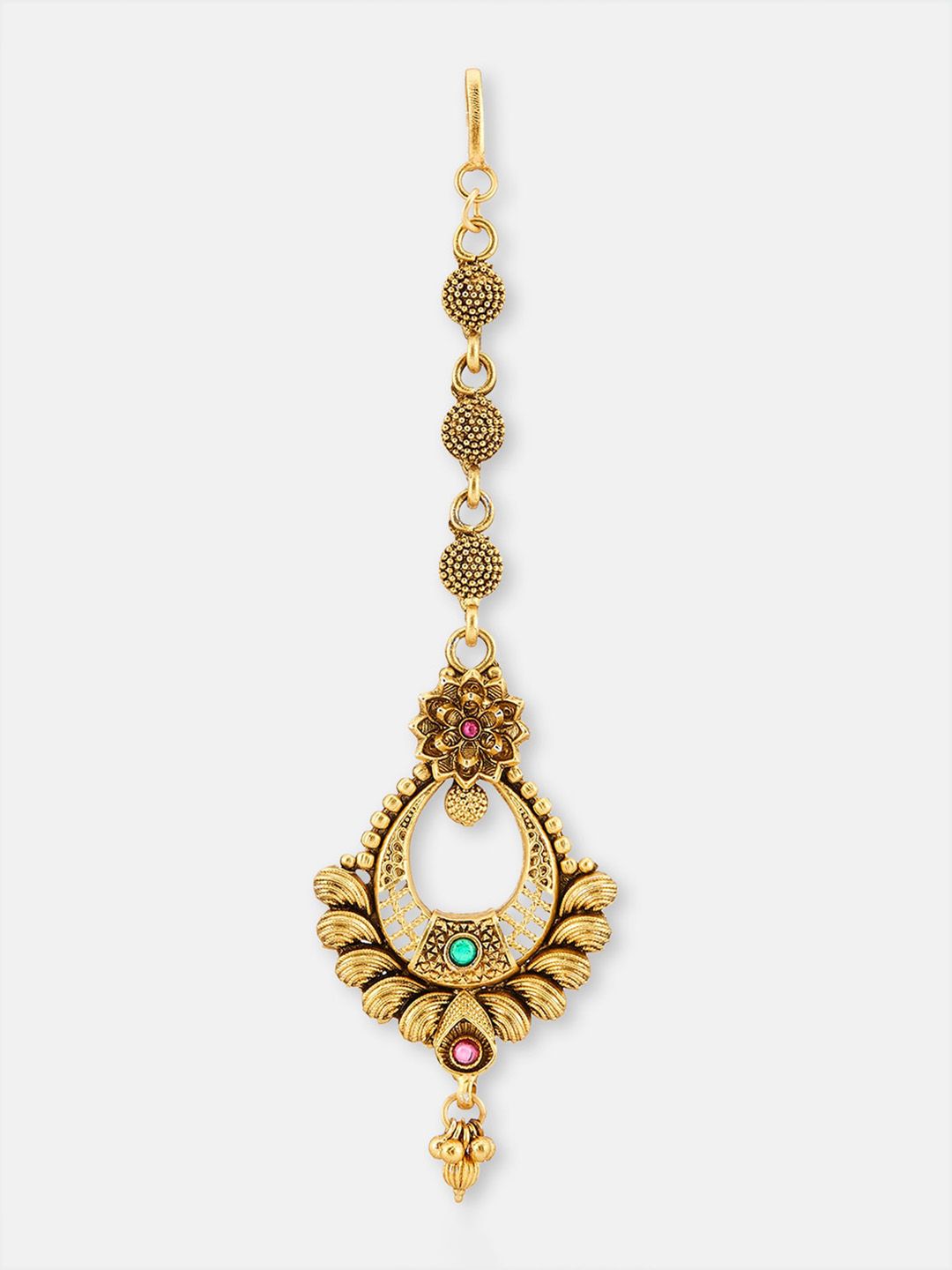ATIBELLE Set Of 2 Gold-Plated Stone Studded Maang Tikka