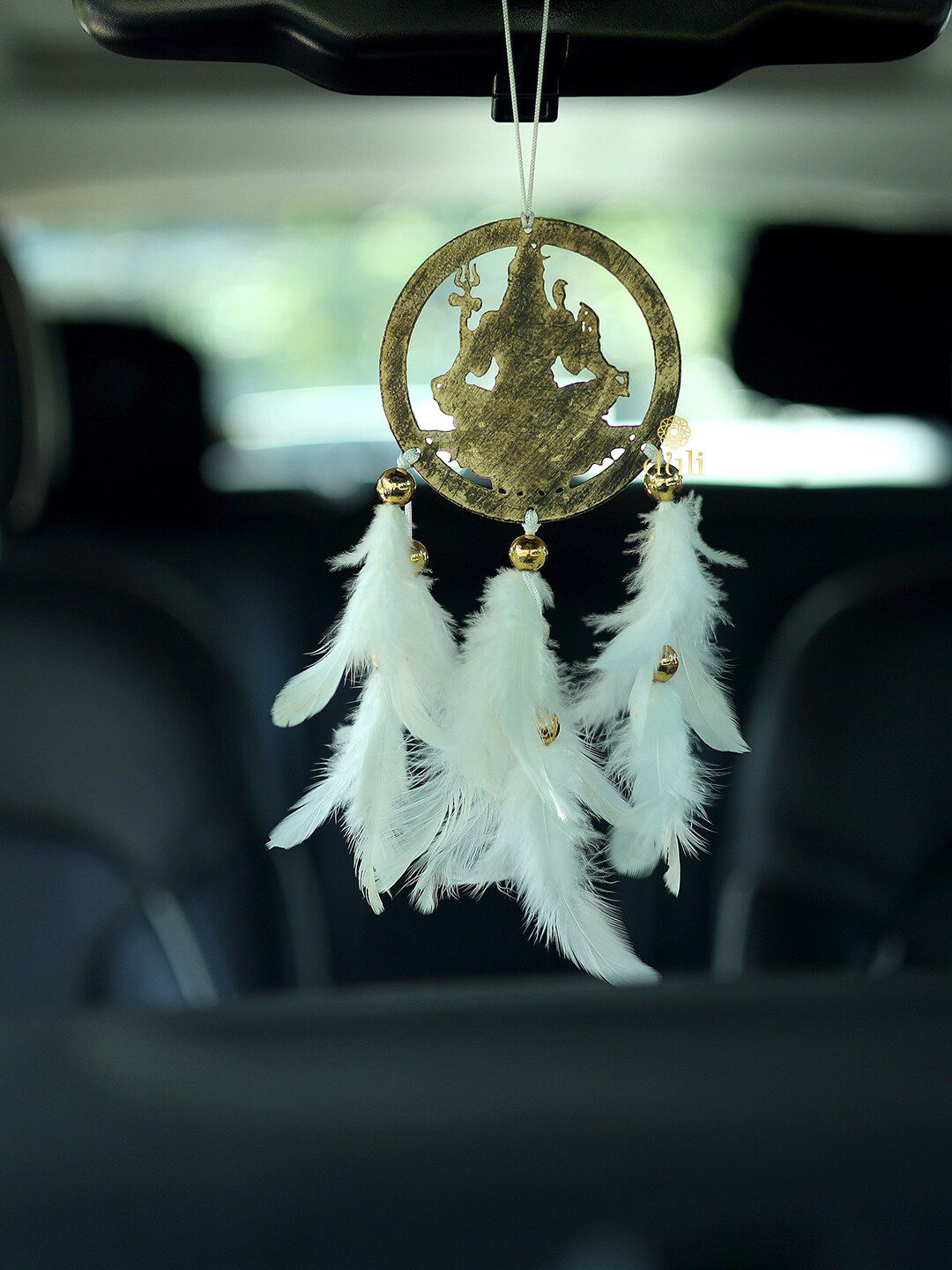 DULI Shivji Dreamcatcher Car Hanging Windchime With Feathers-picture-17