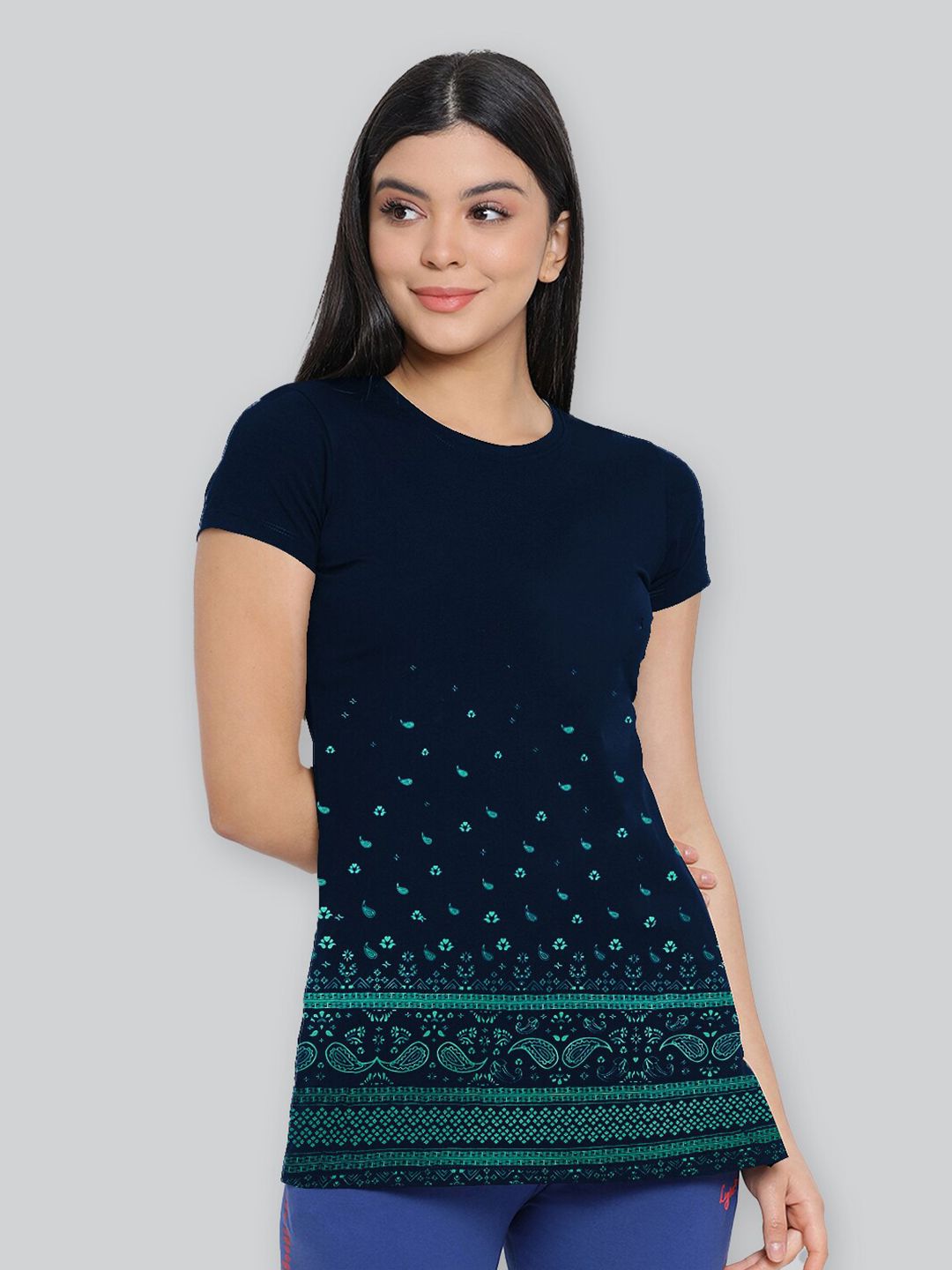 LYRA Women Multicoloured Printed Extended Sleeves Ethnic Anti Odour Cut Outs T-shirt-picture-31