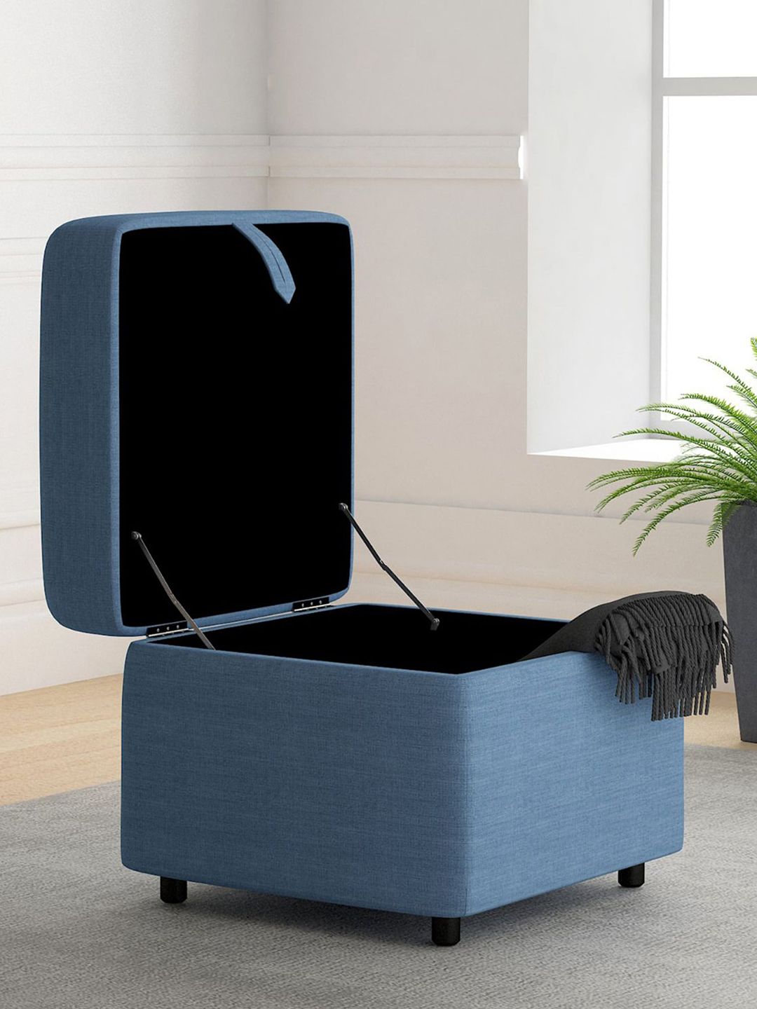 Duroflex Zivo Plus Fabric Ottoman With Storage-picture-37