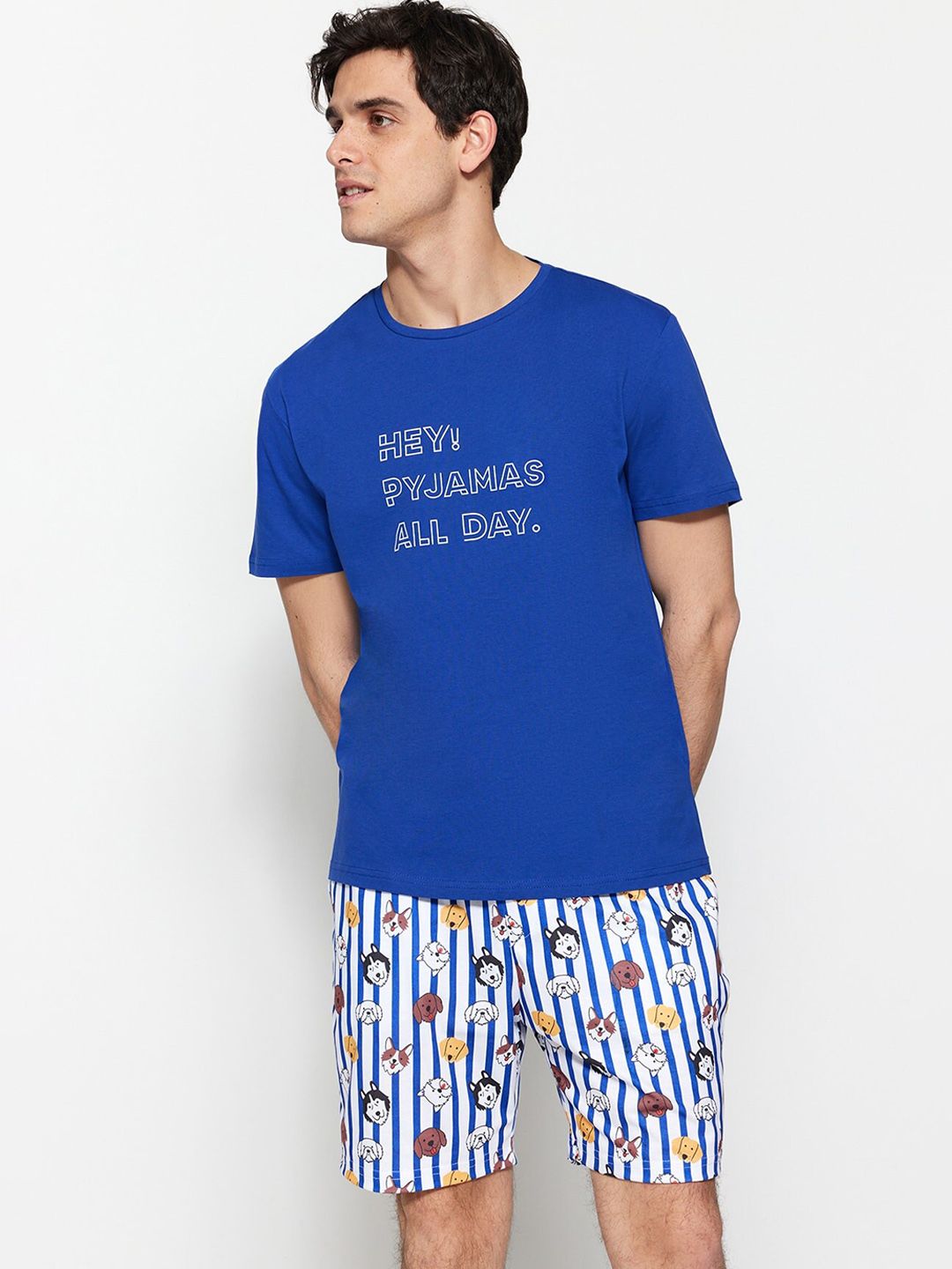 Trendyol Typography Printed Pure Cotton Night Suit-picture-19