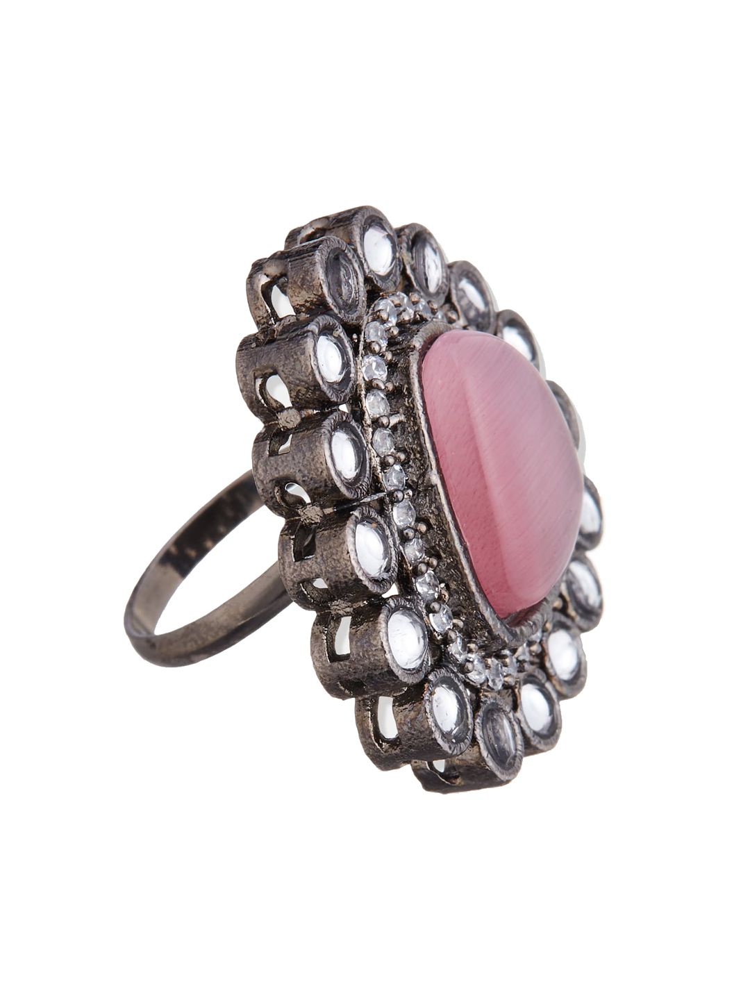 ATIBELLE German Silver-Plated AD-Studded Ring
