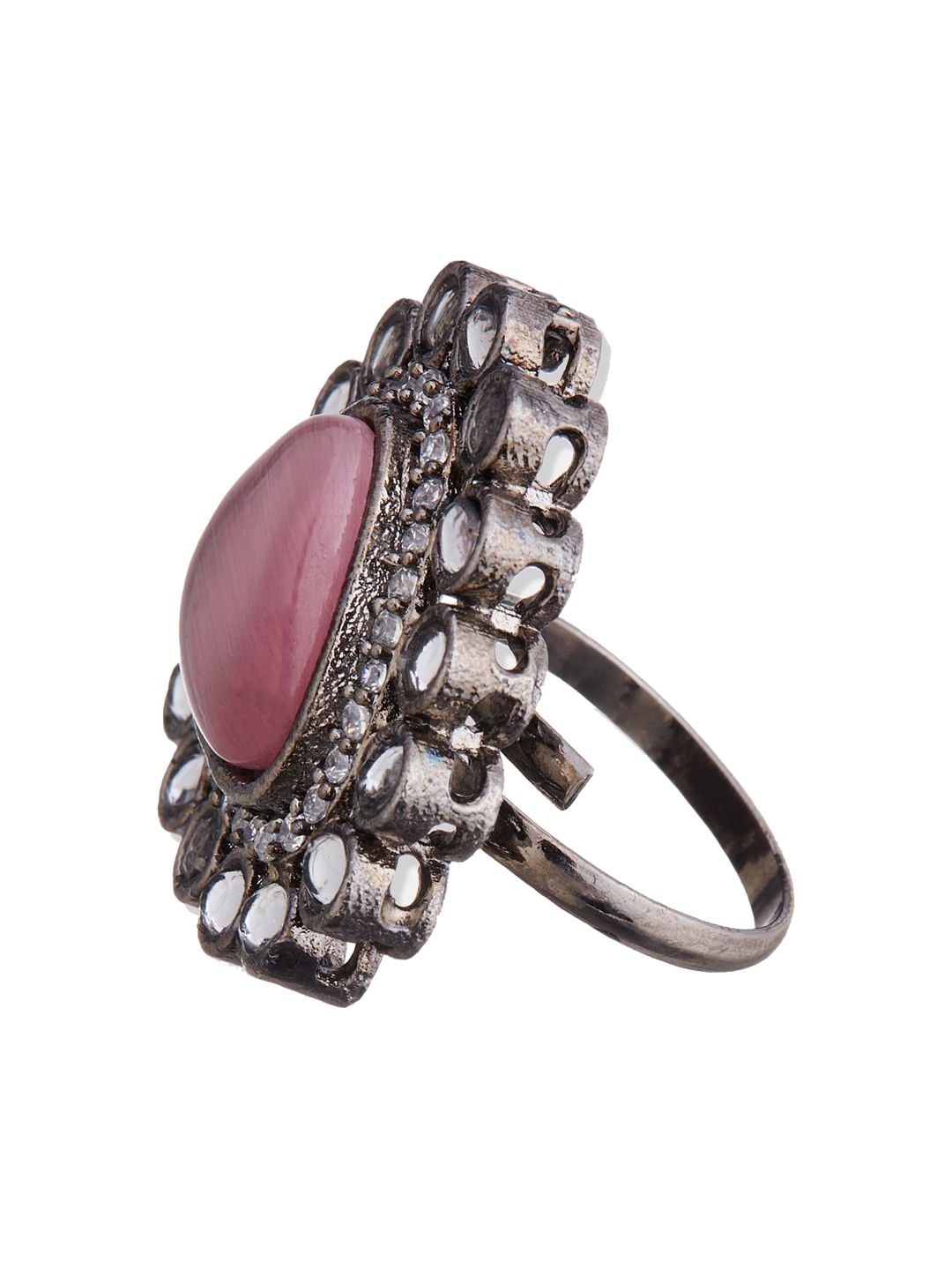 ATIBELLE German Silver-Plated AD-Studded Ring