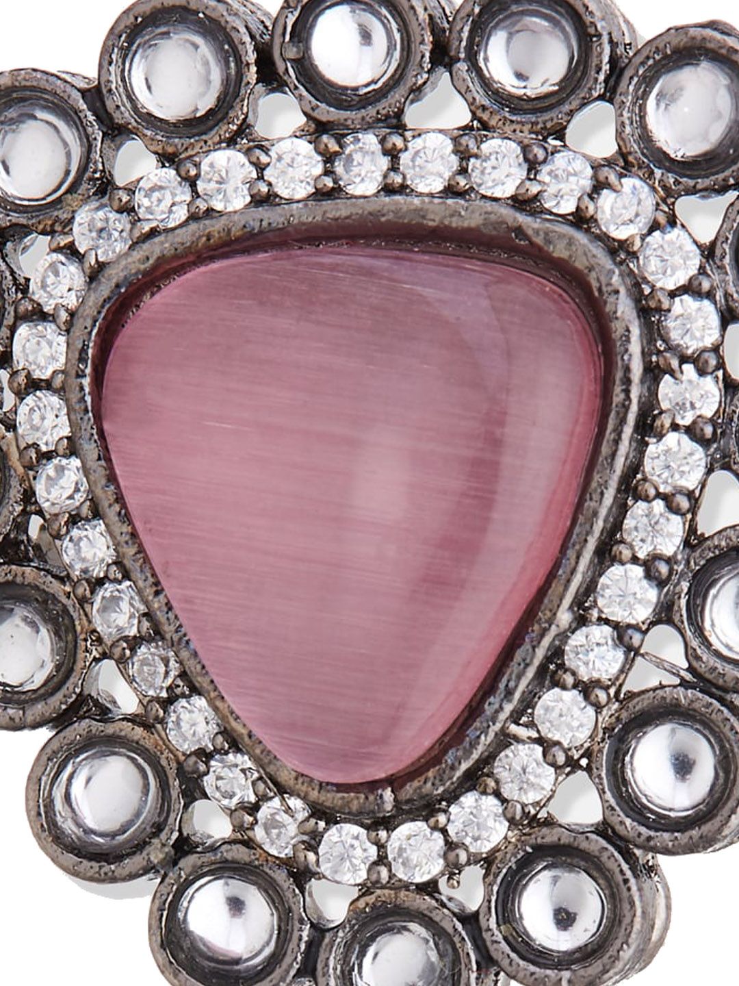 ATIBELLE German Silver-Plated AD-Studded Ring